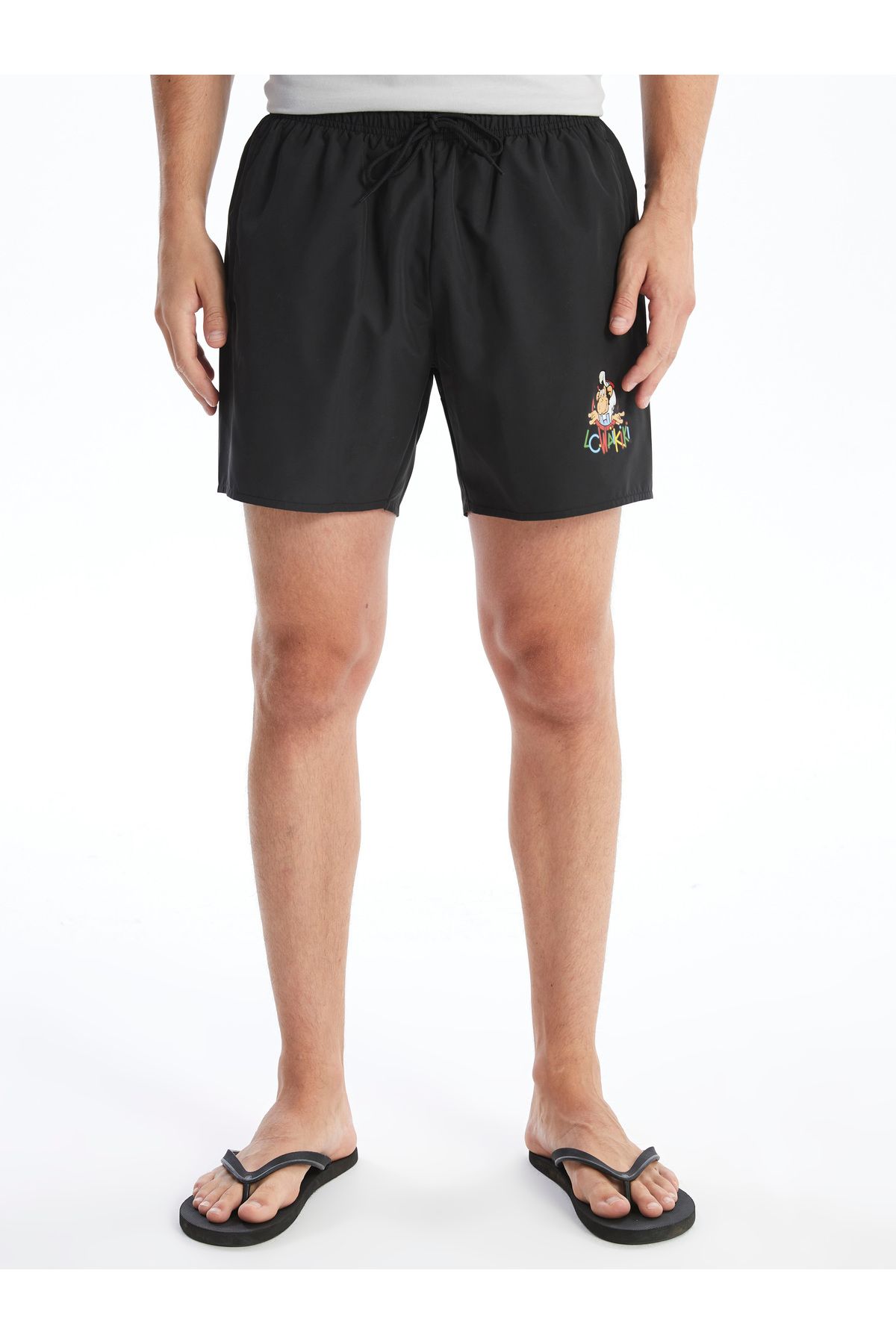 LC Waikiki-Short Size Nostalgic Monkey Printed Men's Swim Shorts 2