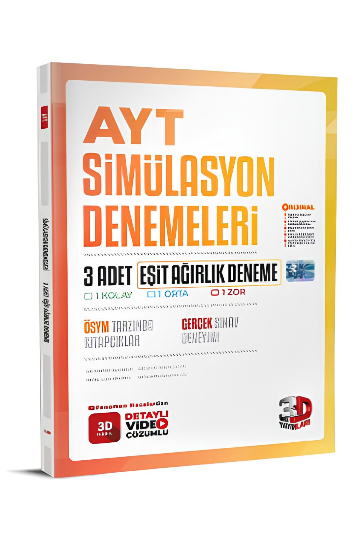 3D Yayınları 2026 3D AYT Simülasyon 3'lü Eşit Ağırlık