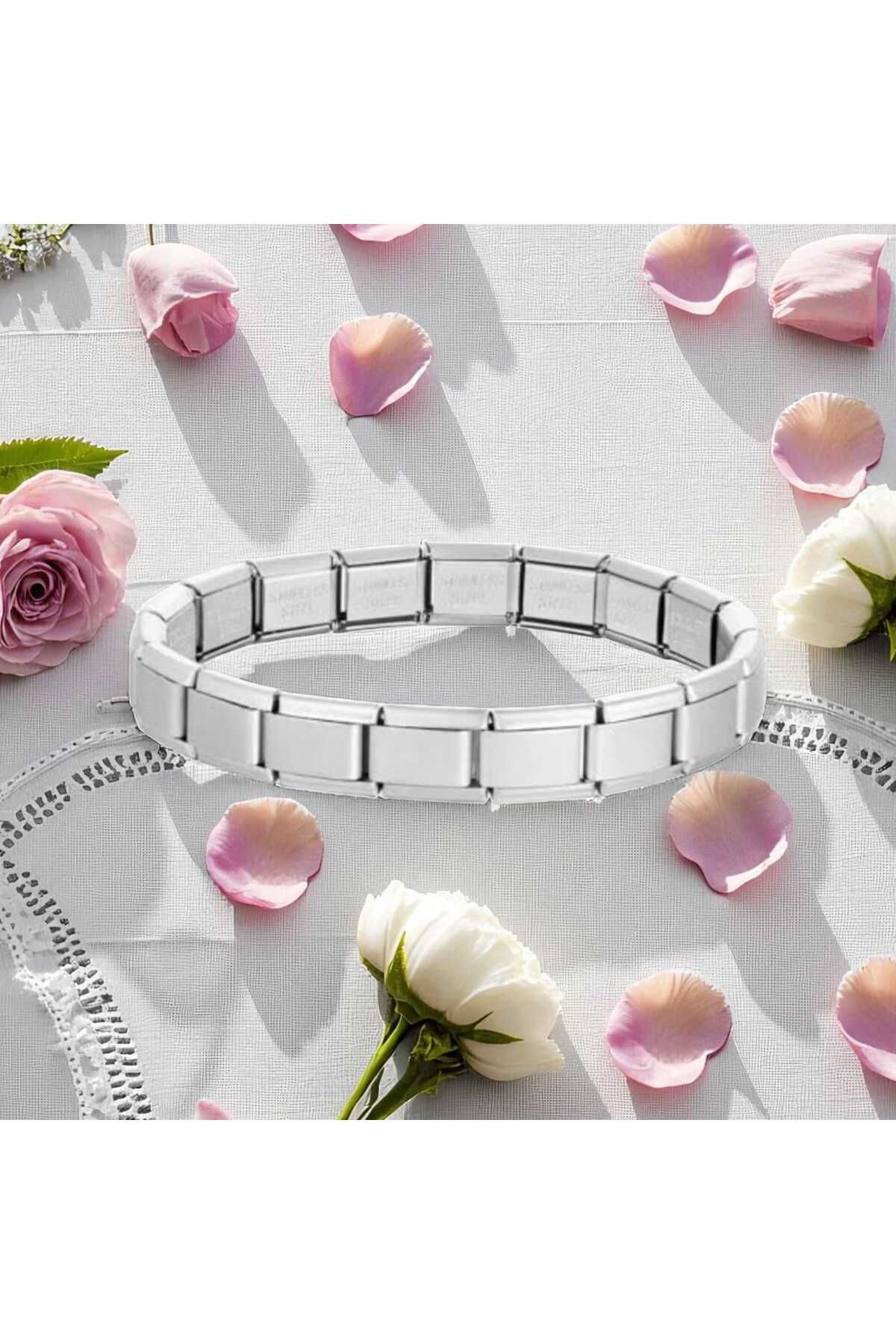 feyza collection Unisex İtalyan Charm Bileklik Paslanmaz Çelik