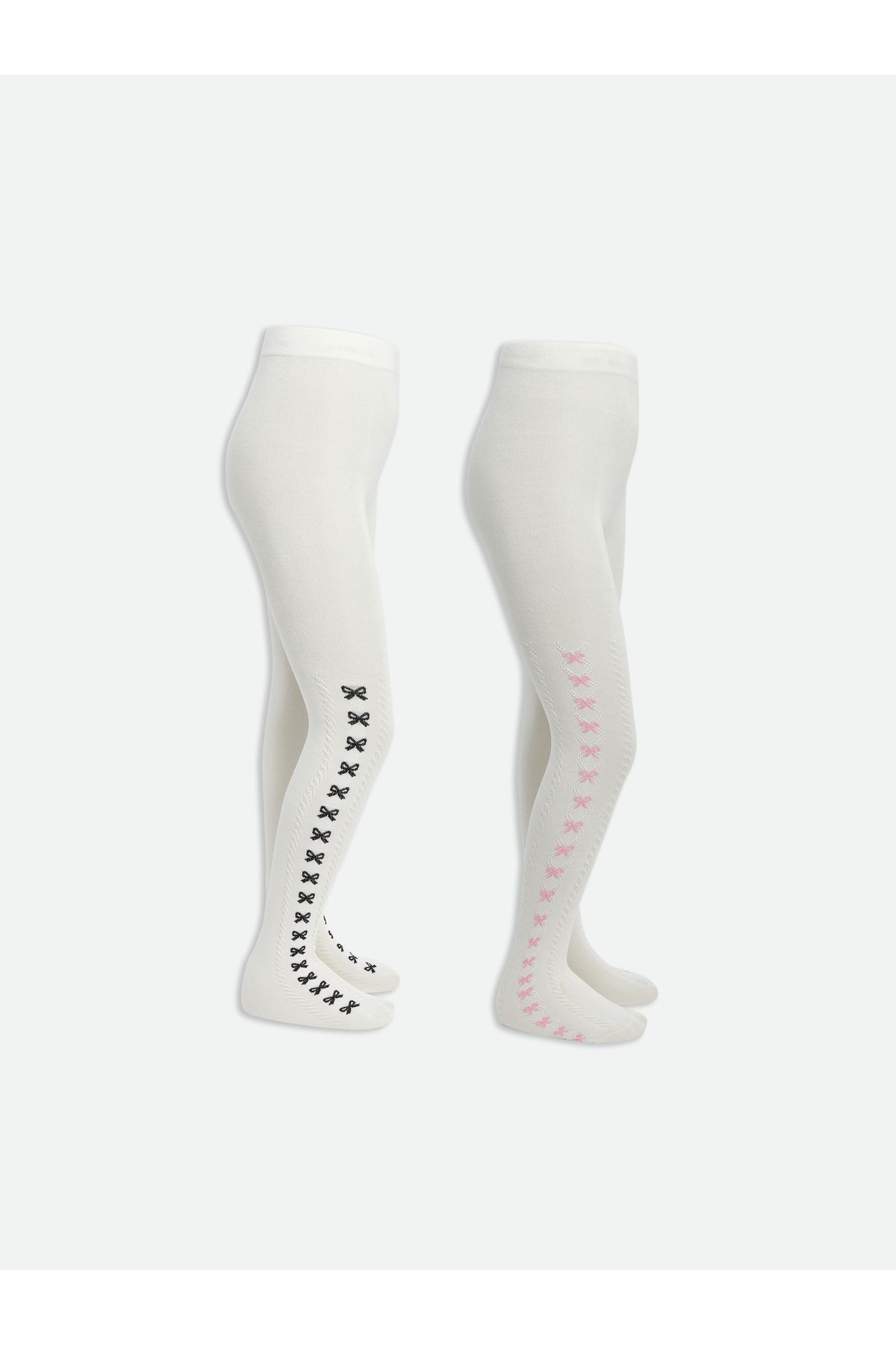 LC Waikiki-Mädchenstrumpfhose mit Schleifendetail, 2er-Pack 1