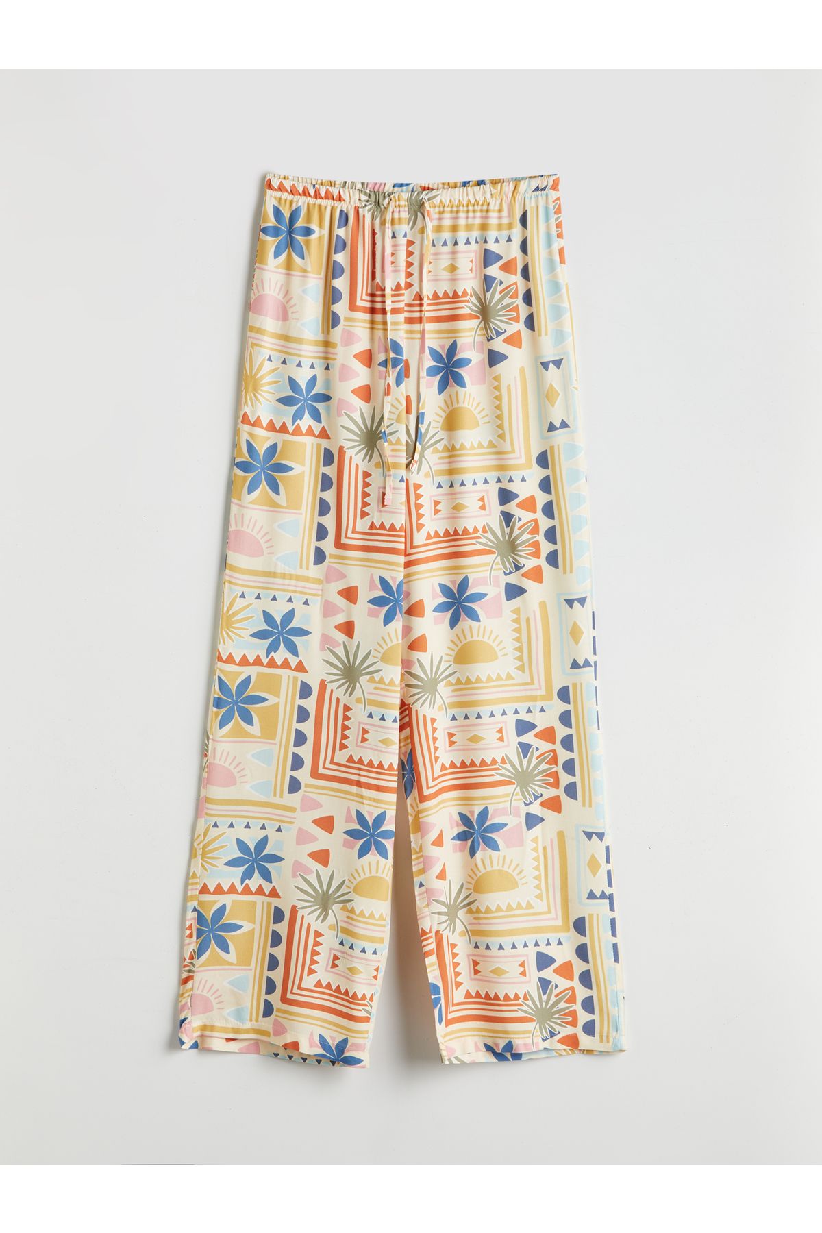 LC Waikiki-Pantaloni de damă cu model cu talie elastică 5