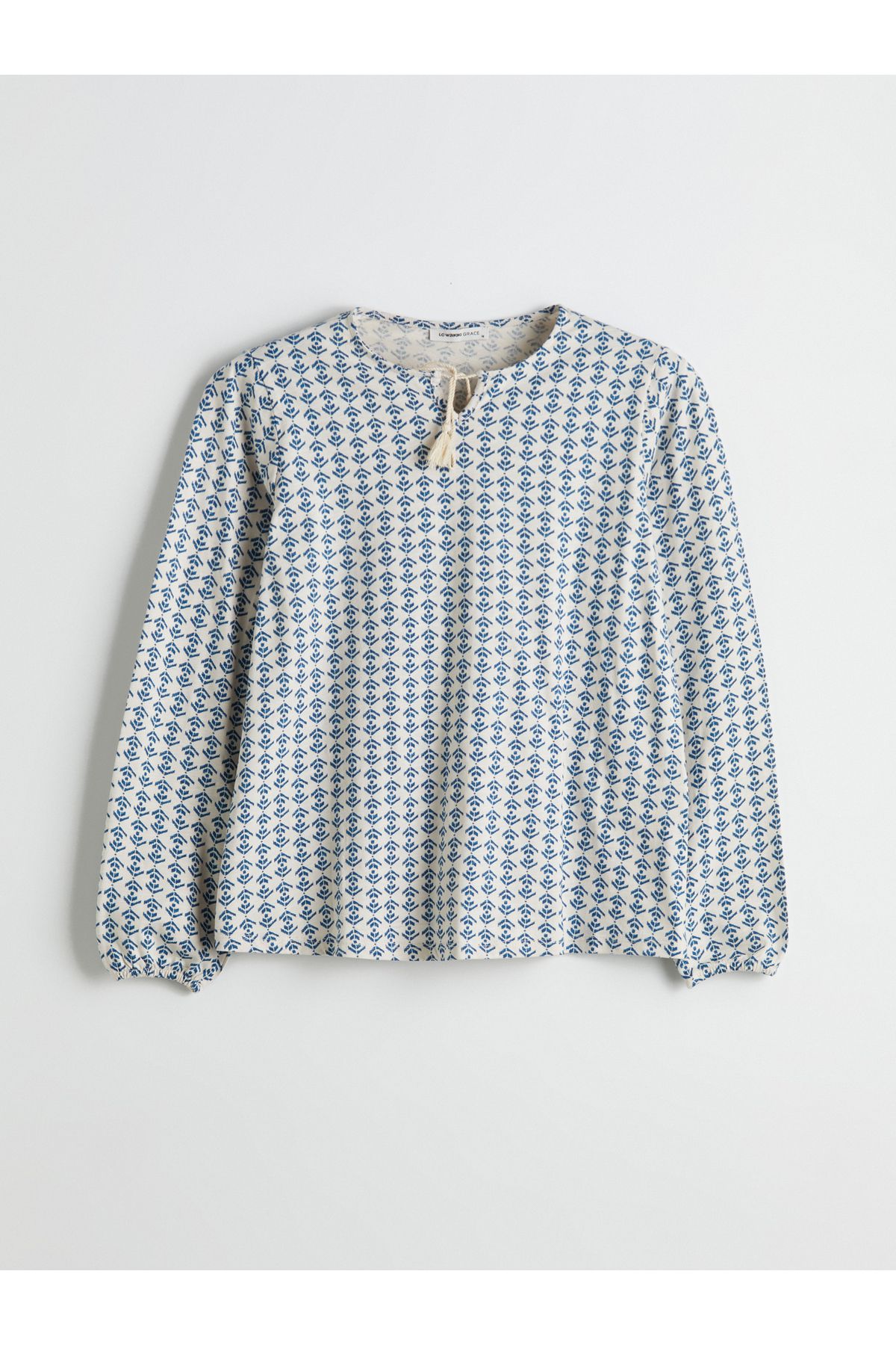 LC Waikiki-Tie Collar Patterned Women's Blouse 5