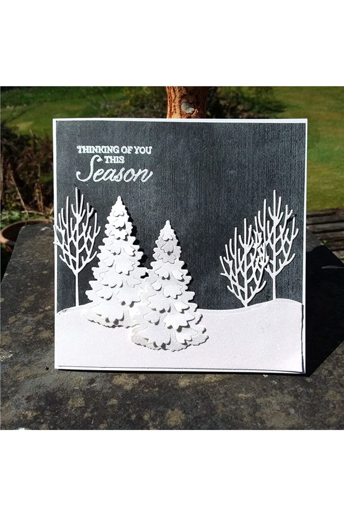 OEM-Set of two Christmas tree and deer molds, carbon steel, silver, 95 x 90 mm / 98 x 75 mm 4