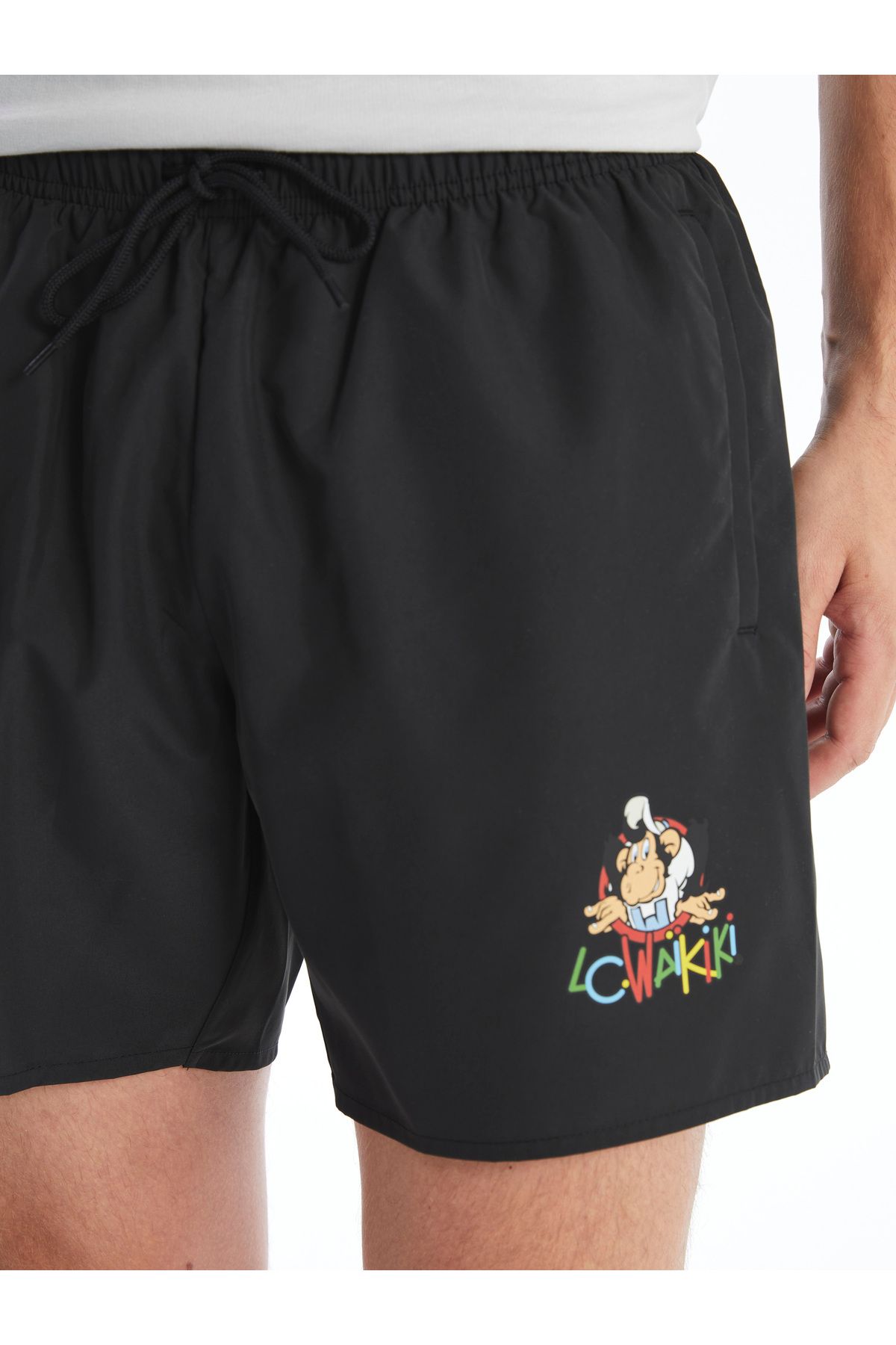 LC Waikiki-Short Size Nostalgic Monkey Printed Men's Swim Shorts 3
