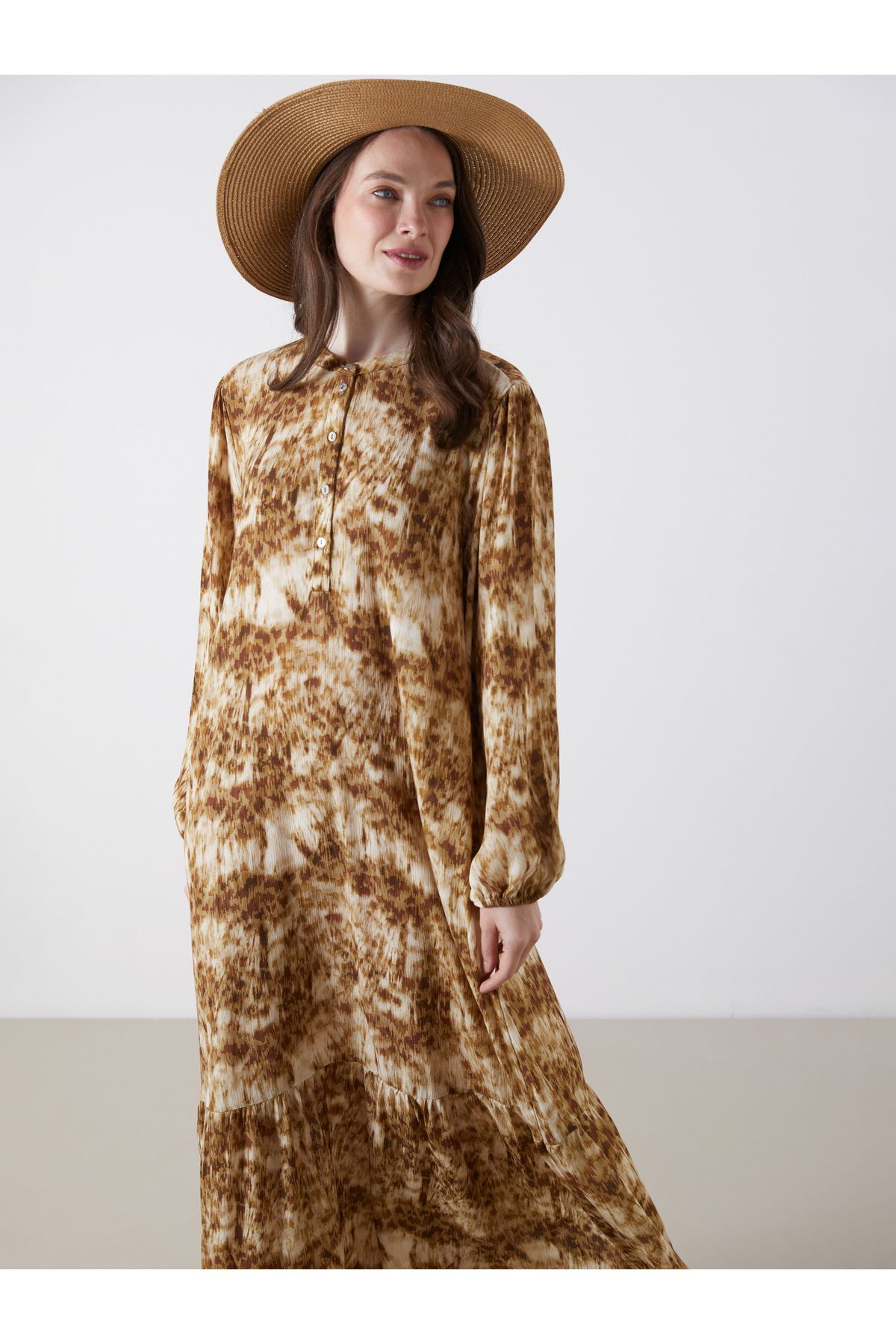 LC Waikiki-Judge Collar Patterned A-Line Dress 2