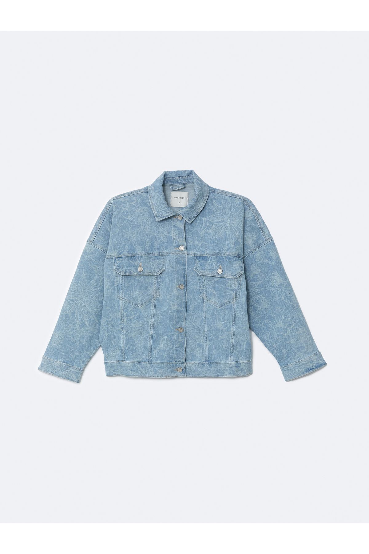 LC Waikiki-Jachetă de jeans pentru femei oversize cu model de guler de cămașă 5