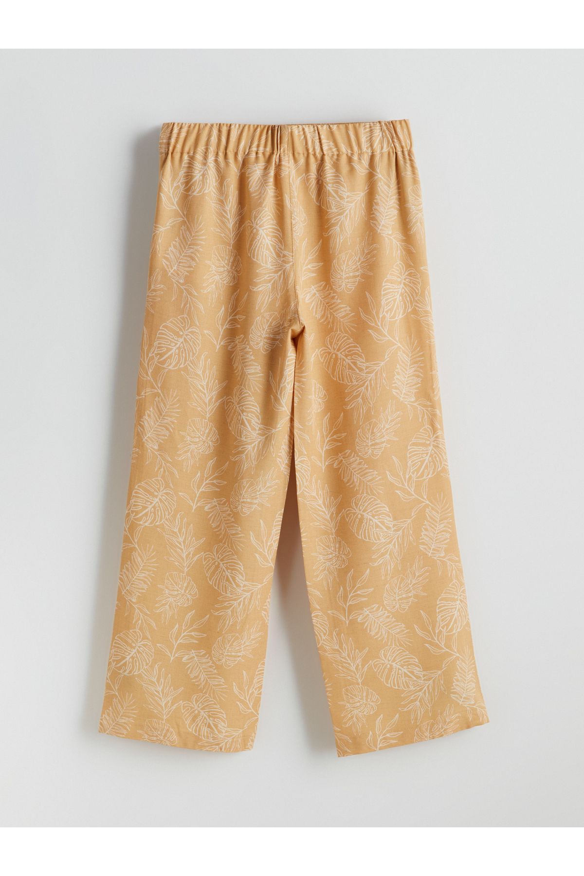 LC Waikiki-Elastic Waist Linen Blended Girls' Trousers 4