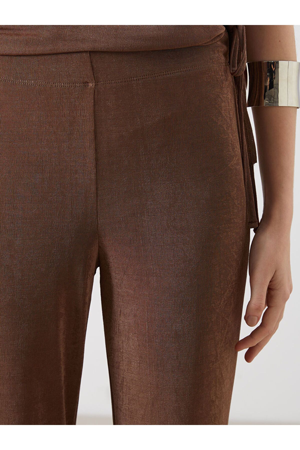 LC Waikiki-Brown Elastic Waist Women's Trousers 3