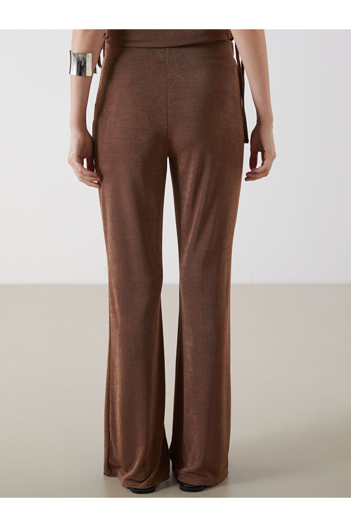 LC Waikiki-Brown Elastic Waist Women's Trousers 4