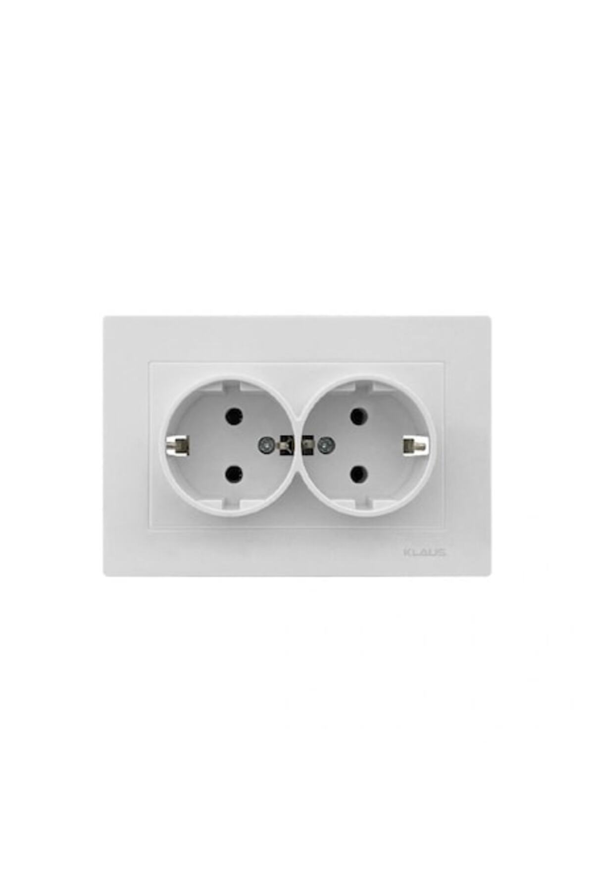 Klaus-Double Schuko Socket White 1