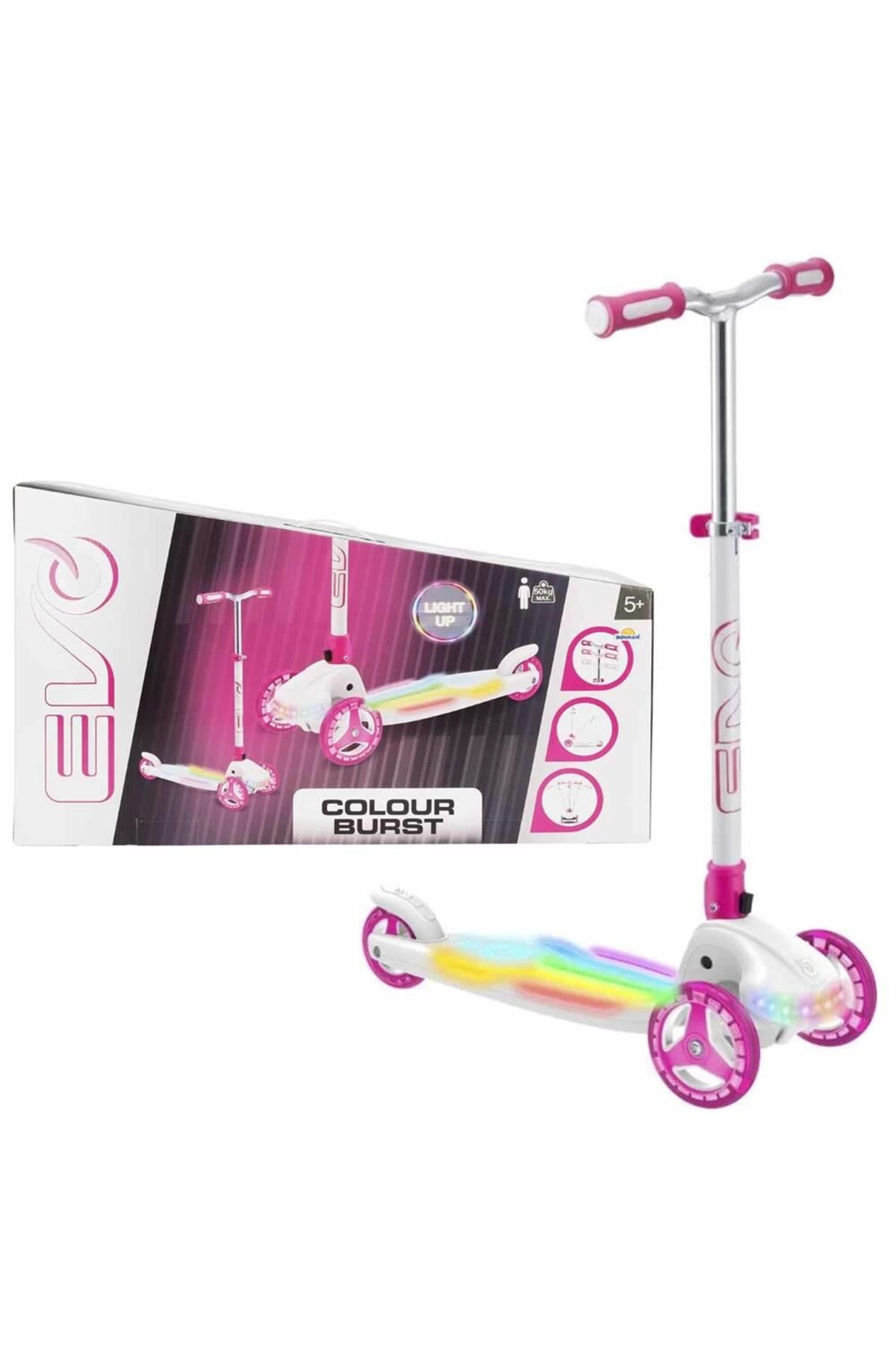 işhahome EVO SCOOTER 3TKR IŞIKLI BURST MAX 50KG