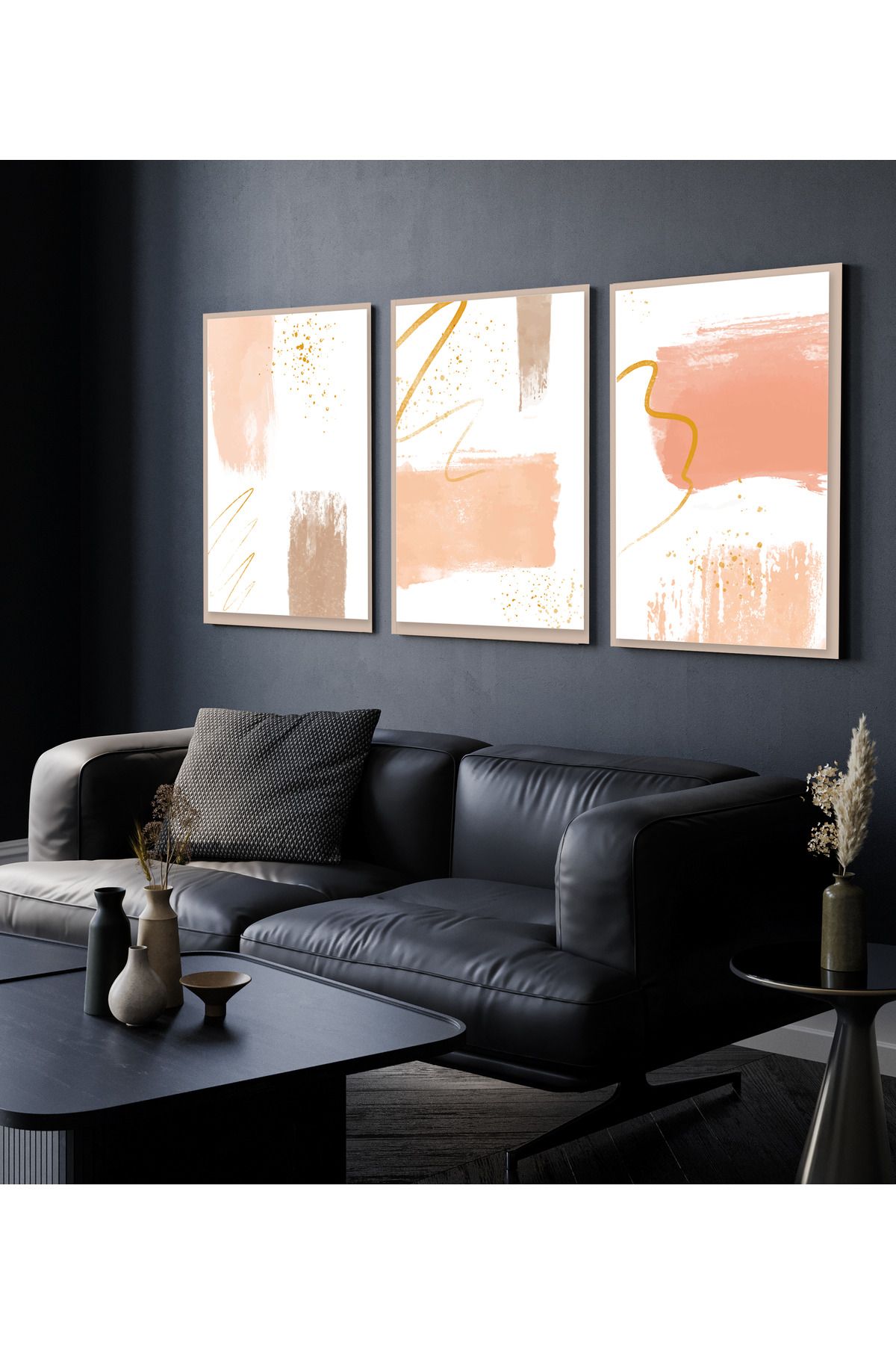 Hagen Duvar Tablosu Çerçeve Görünümlü Mutfak Tabloları Modern Tablo 3 lü Tablo Bohem Tablo Premium Kalite