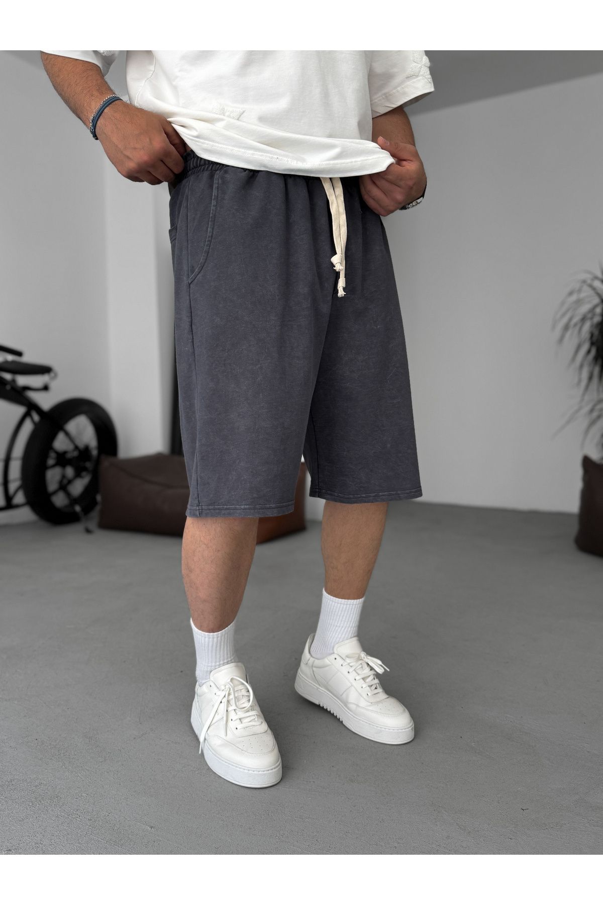 BYBASICMAN-Smoked Washed Basic Shorts Jj-92 4