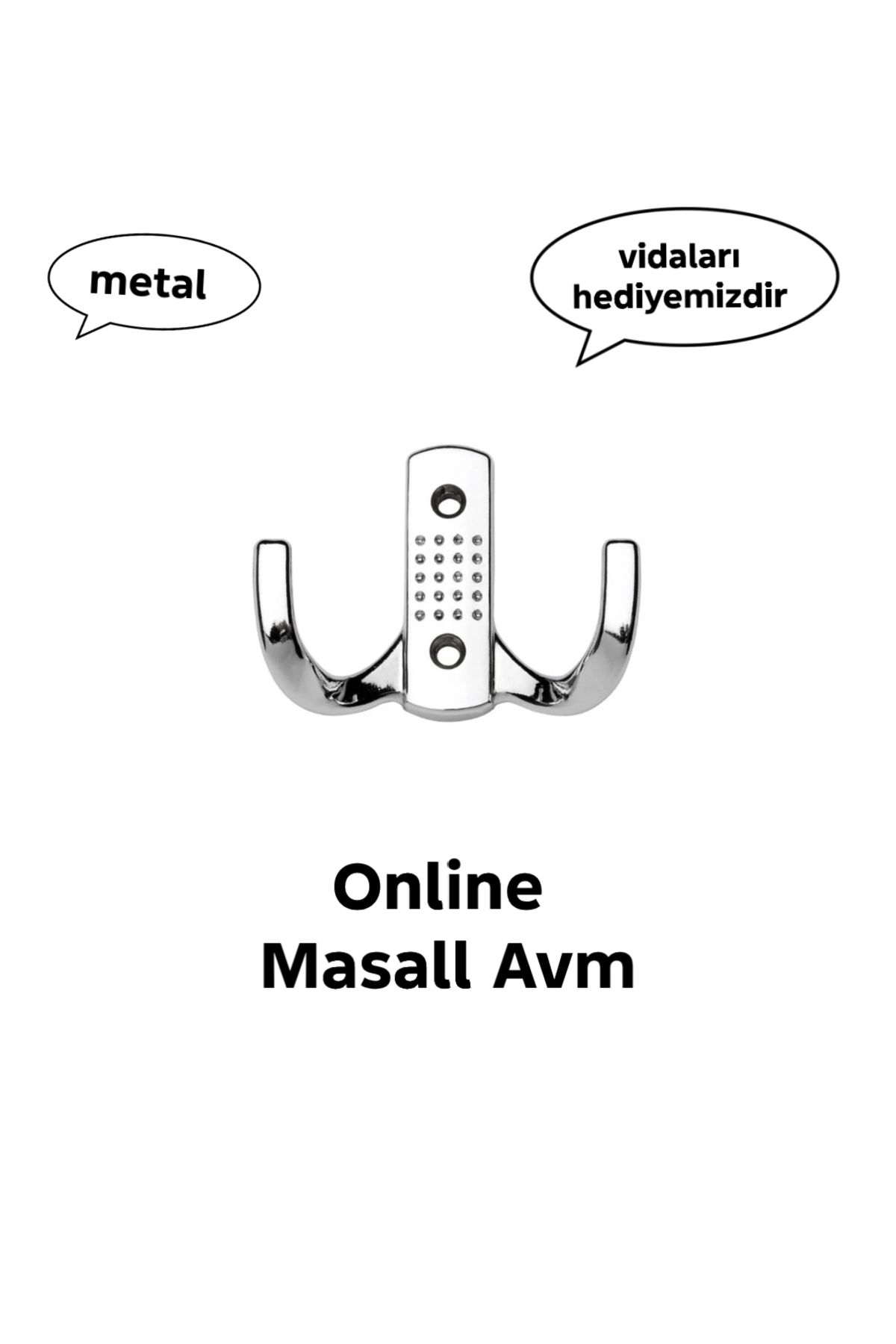 Online Masall AVM Noktalı metal askı pornanto askılık dolap mobilya askısı siyah vidalar hediyemizdir