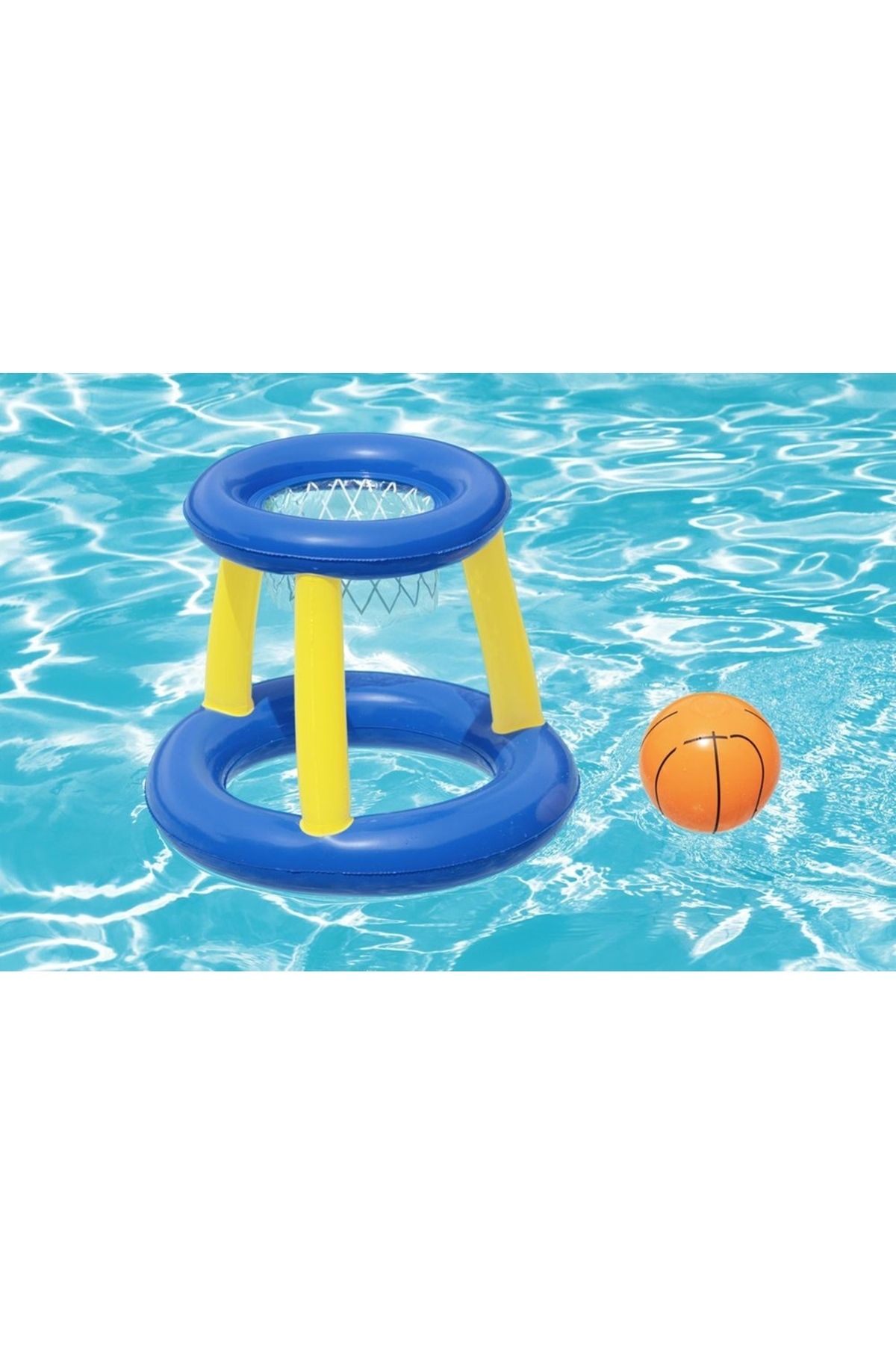 BESTWAY Şişme Basketbol Oyun Seti - Yüzen Basketbol Oyun Seti - Deniz Pota Oyun Seti -Şişme Pota Oyun 61 cm.