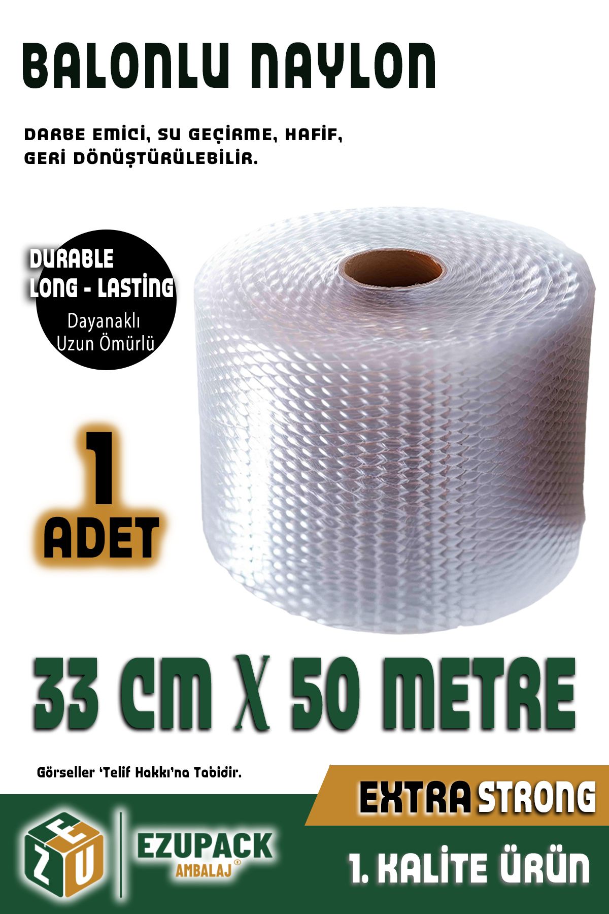 ASTOR AMBALAJ 33cmx50mt Üç Katlı Kalın Balonlu Naylon Patpat Pıtpıt Ambalaj, Paketleme, Eşya Koruma Naylonu