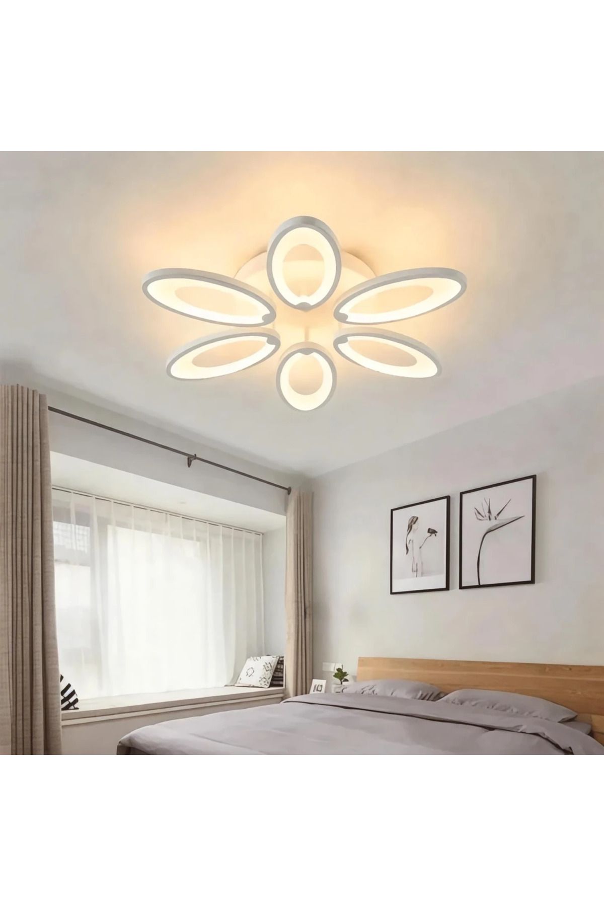 durulight 6 Beyaz Plafonyer Lüks Modern 6'LI Günışığı Ledli Avize