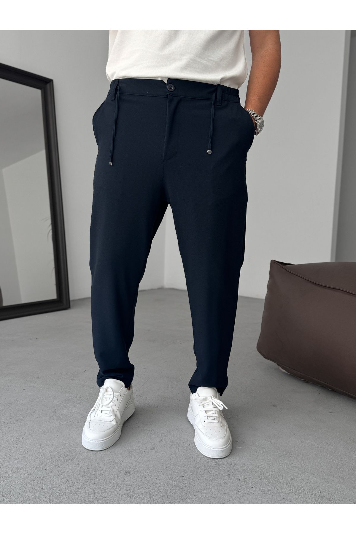 BYBASICMAN Lacivert Relaxed Fit Kumaş Pantolon KE-1046
