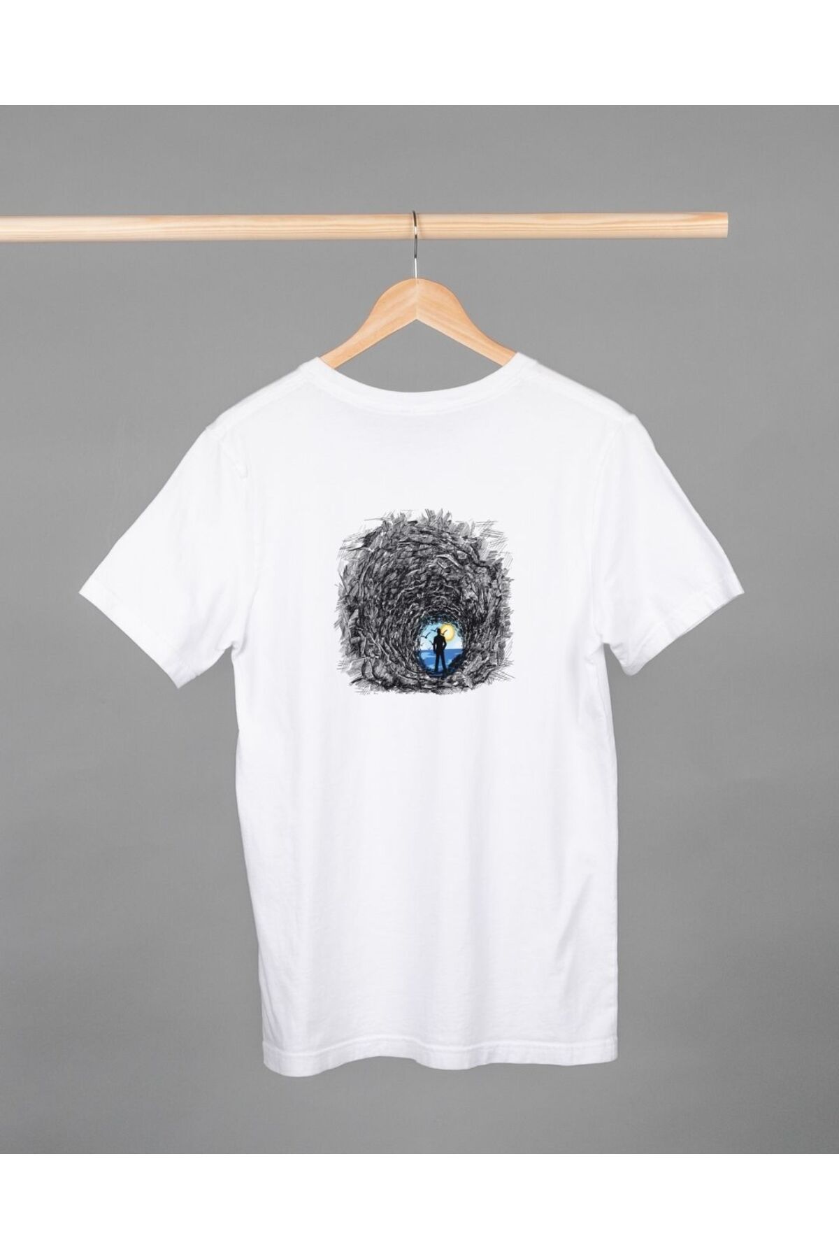 WanderVear CO The Tunnel of Mind BİSİKLET YAKA OVERSİZE BEYAZ T-SHIRT