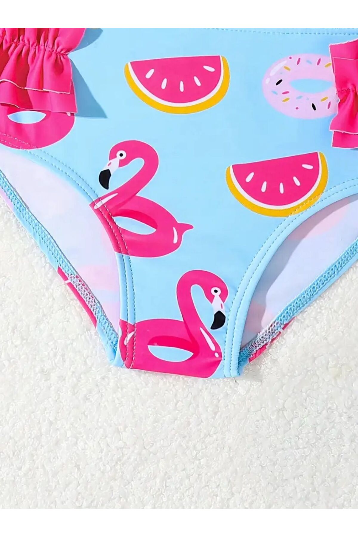 3b kids unicornn bebek mayo bikini takımı şapkalı korumalı 3lü set fotoğrafı 2 (önizleme)