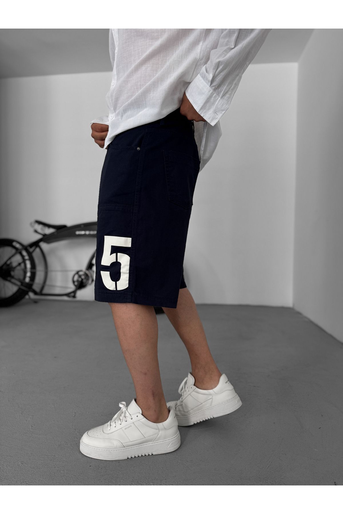 BYBASICMAN-Navy Blue 85 Printed Shorts C-2437 5