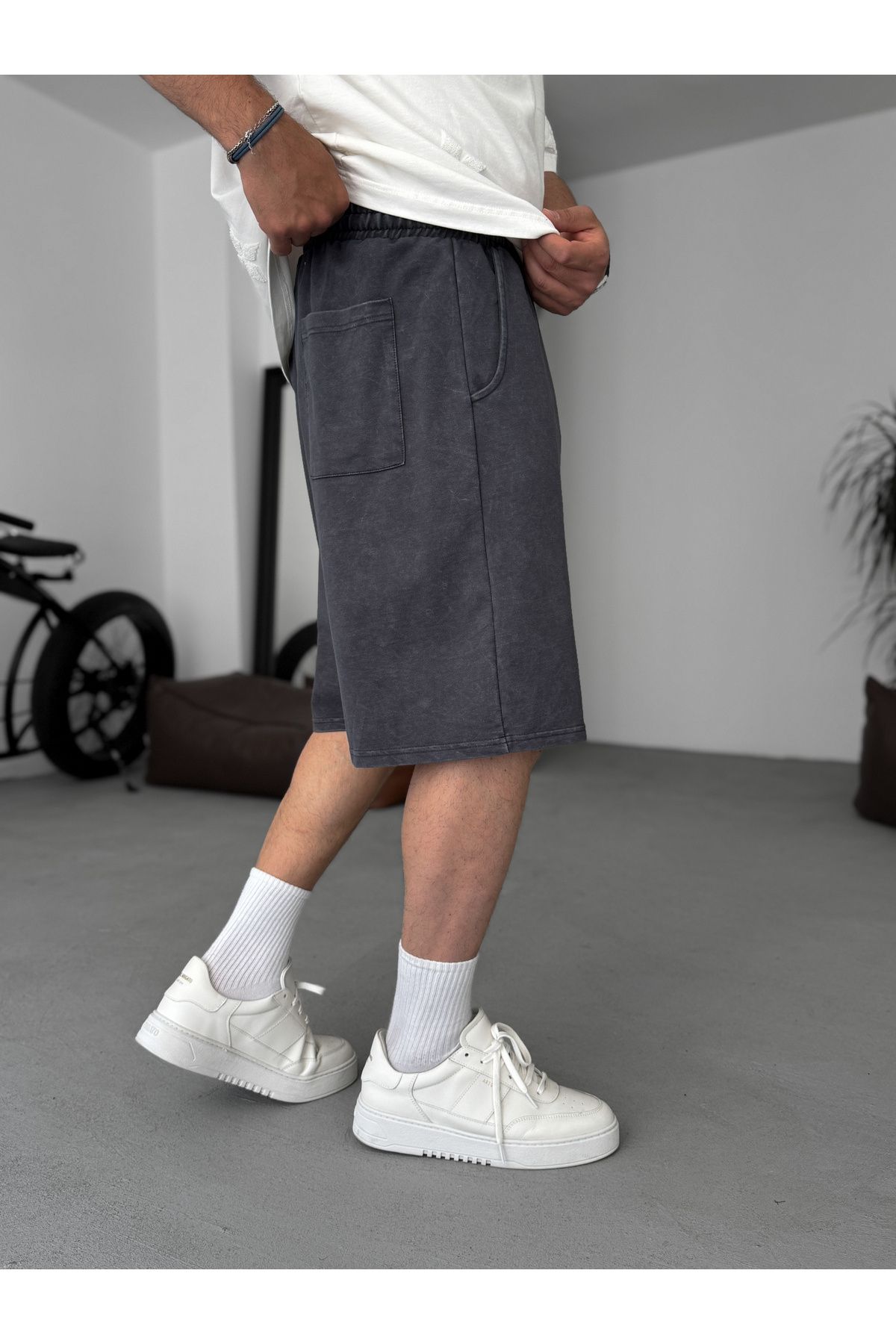 BYBASICMAN-Smoked Washed Basic Shorts Jj-92 5