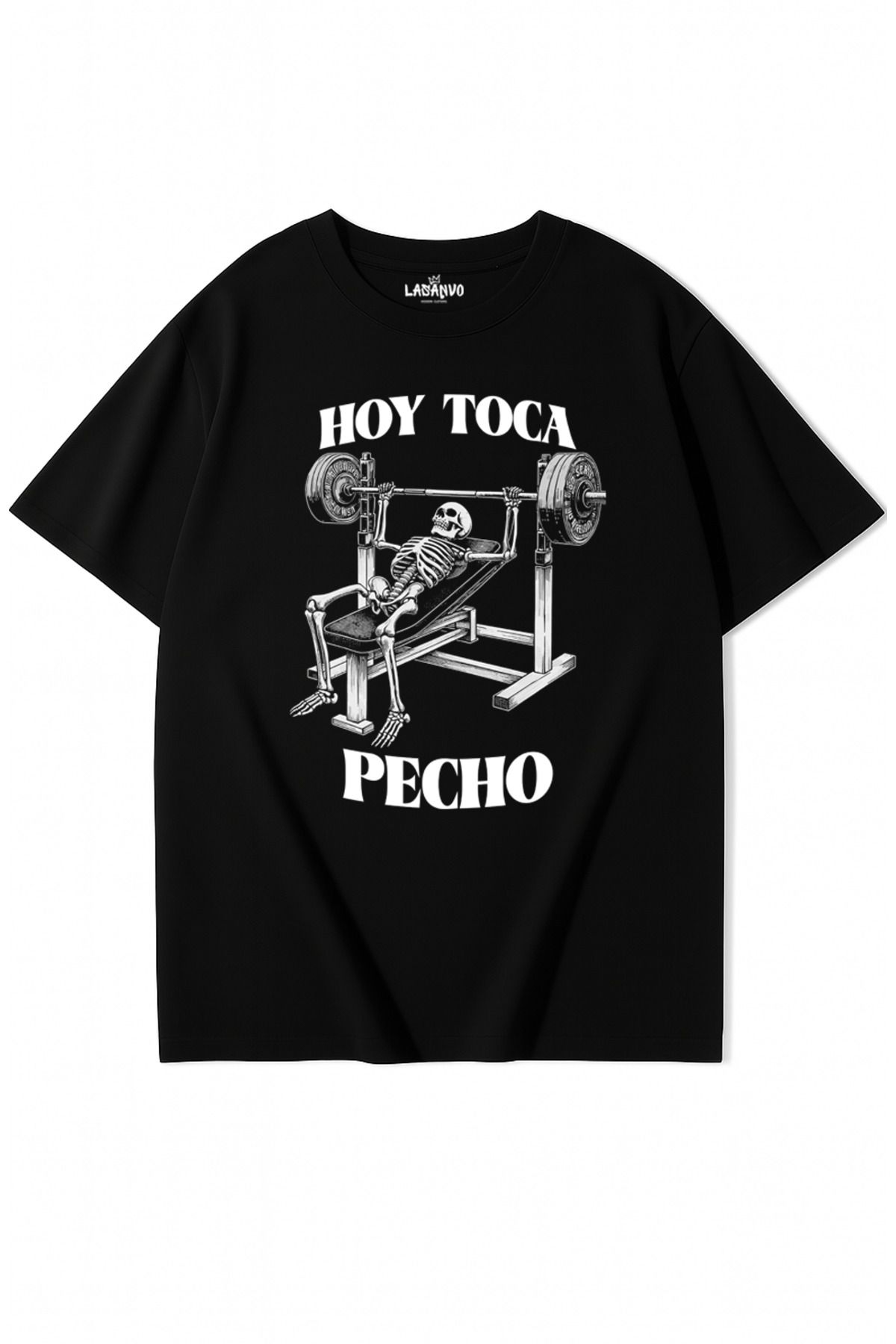Lasanvo Unisex Oversize Hoy Toca Pecho İskelet Spor Temalı T-shirt