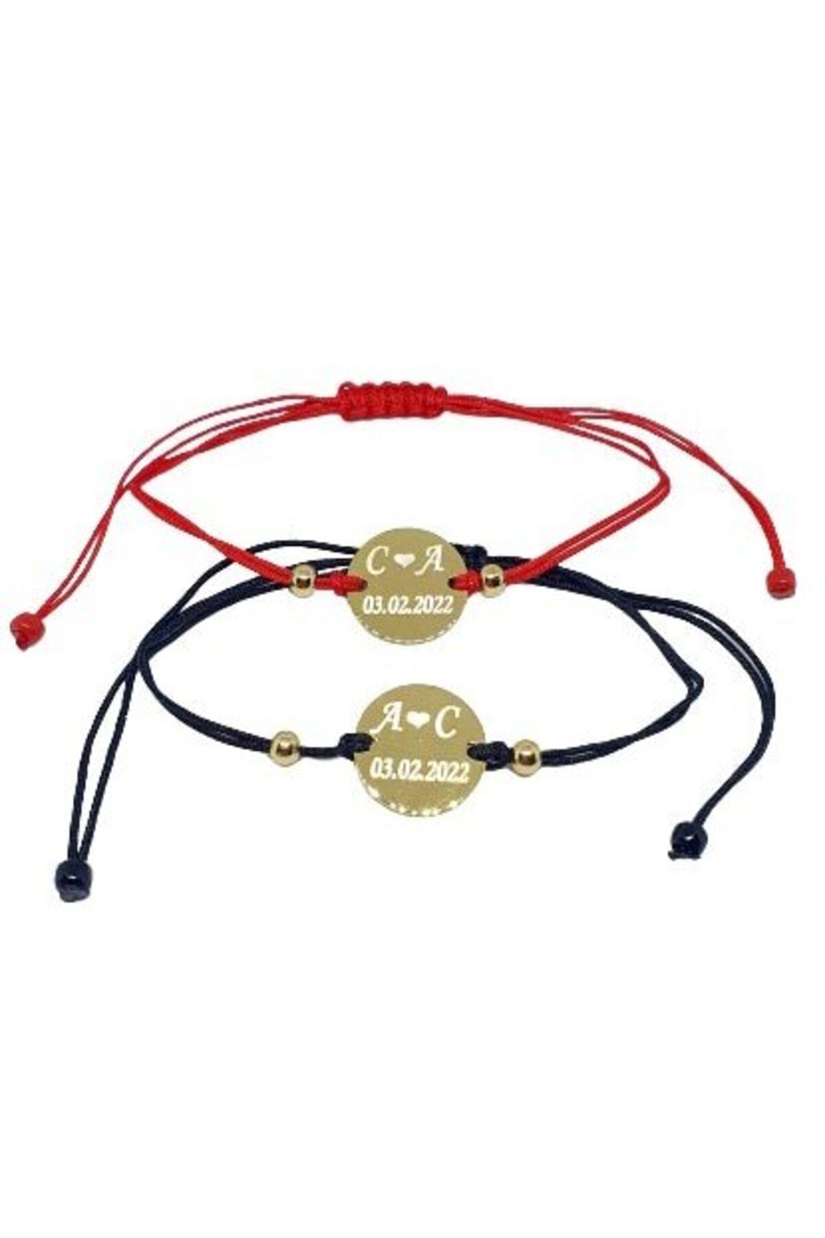 dalimag-Set of 2 bracelets for couples personalized with initials and date, Dalimag 3