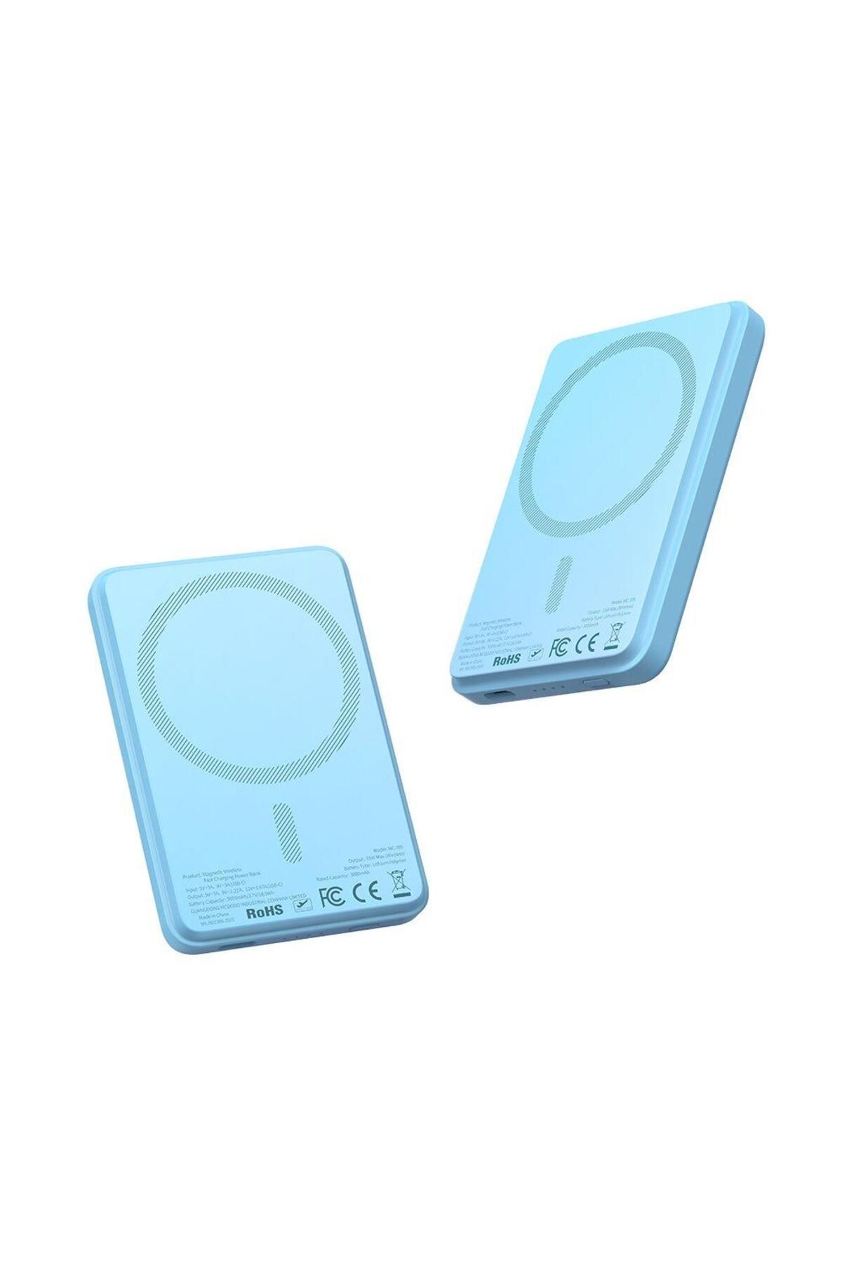 Mcdodo MC-3952 15W Mini Manyetik 5000 mAh Powerbank- Mavi