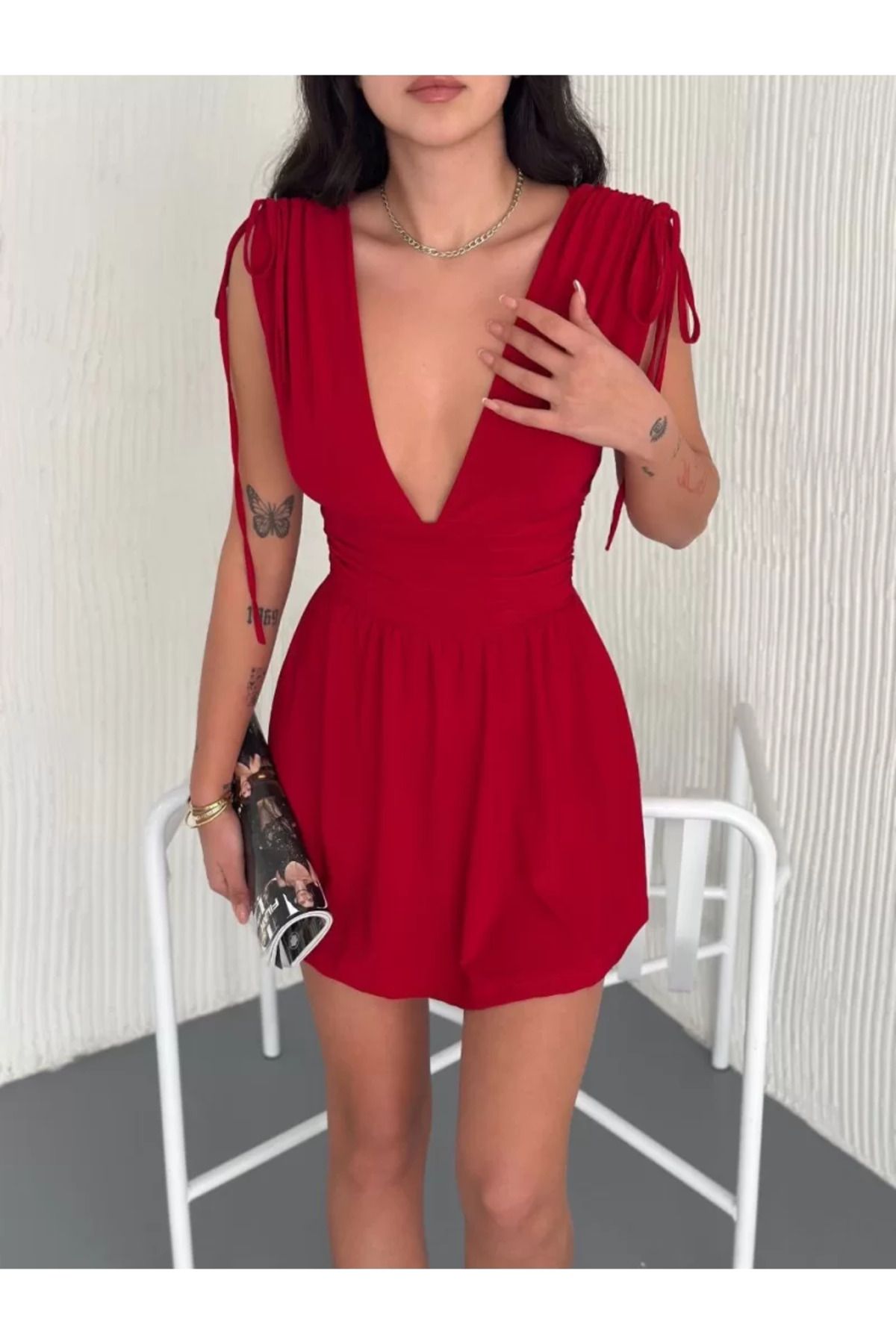 ruum fashions Omuzu ip Askılı Şortlu Elbise