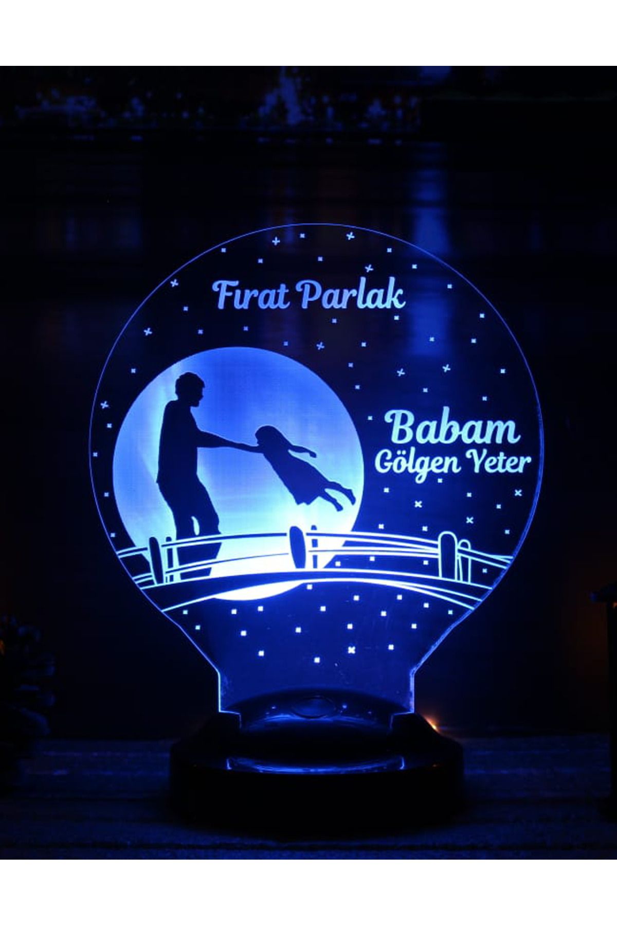 LoveLamp Kahraman Babam Temalı 3D LED Lamba | Kişiye Özel Babalar Günü Hediyesi - LoveLamp