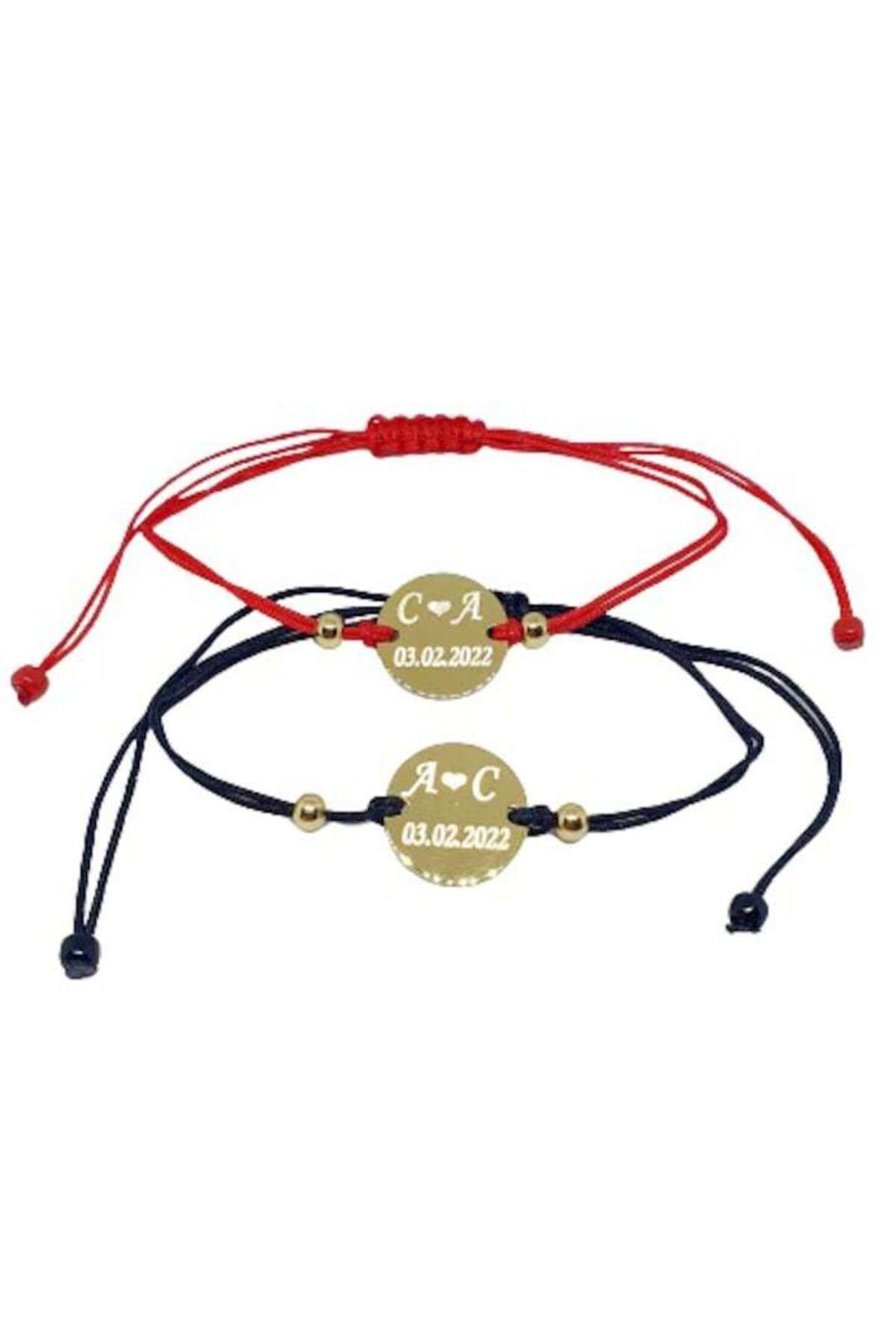 dalimag-Set of 2 bracelets for couples personalized with initials and date, Dalimag 2