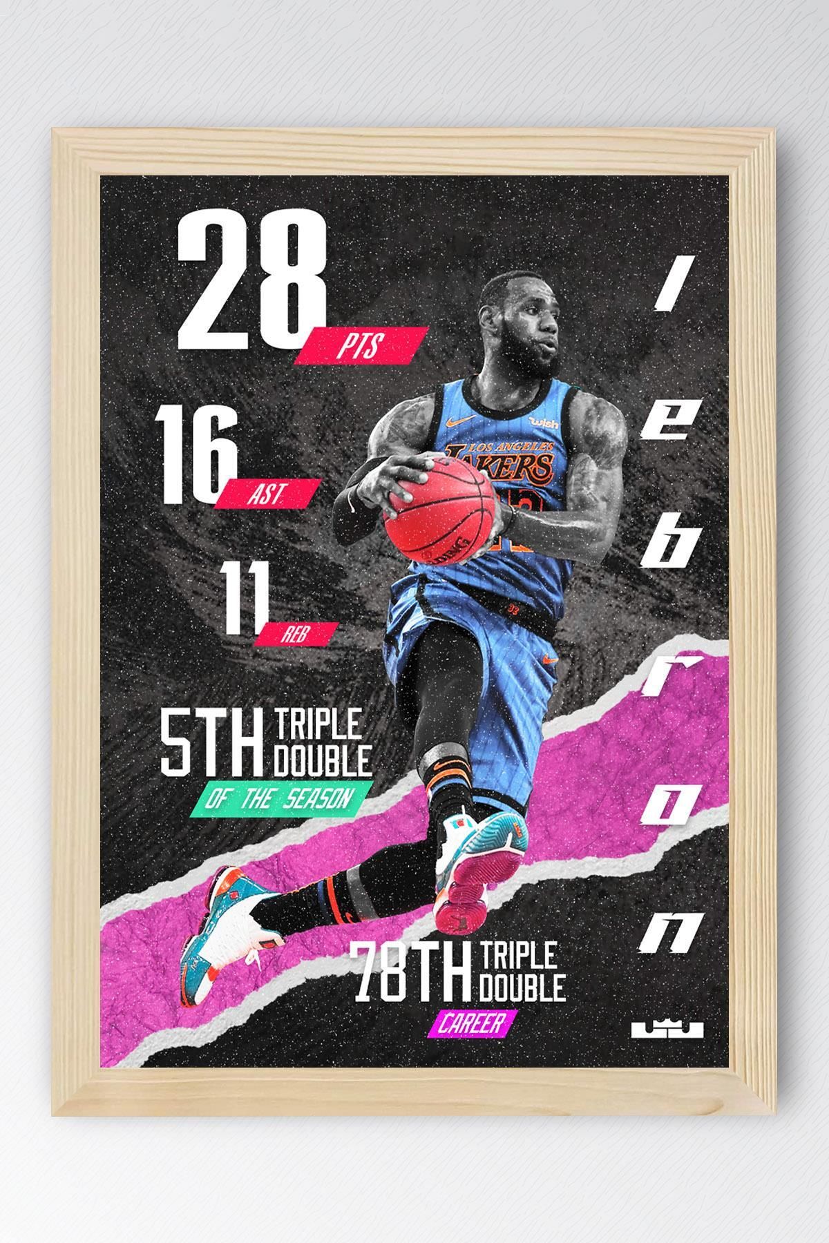 Saturn LeBron James Çerçeveli Tablo - Basketbol NBA Posteri Tablo