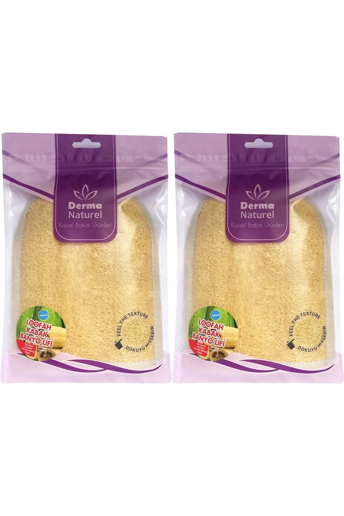 Derma Naturel Loofah Kabak Havlu Banyo Eldiveni (15*24CM) MS-11 (2 Li Set)