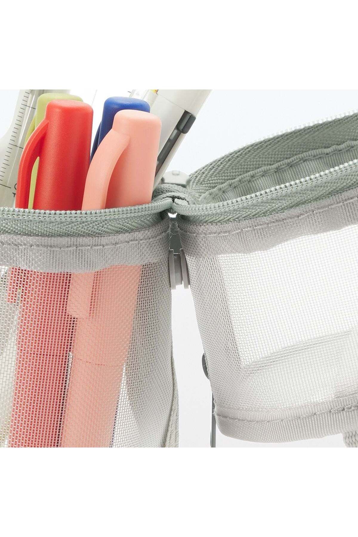 Muji-Nylon Mesh Vertical/Horizontal Pen Case, W7.5 x H17.7 cm 7