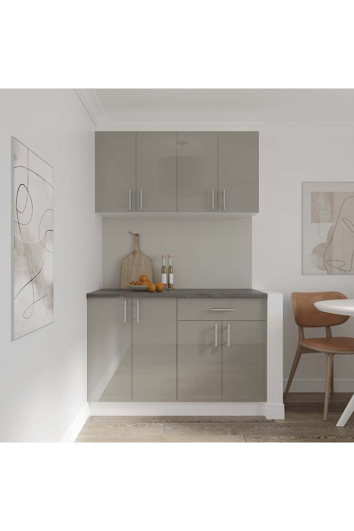 haaus.ro-Corp Superior haaus Karo, 2 Usi, Gri Lucios/Alb, MDF, 60 x 30 x 60 cm 5