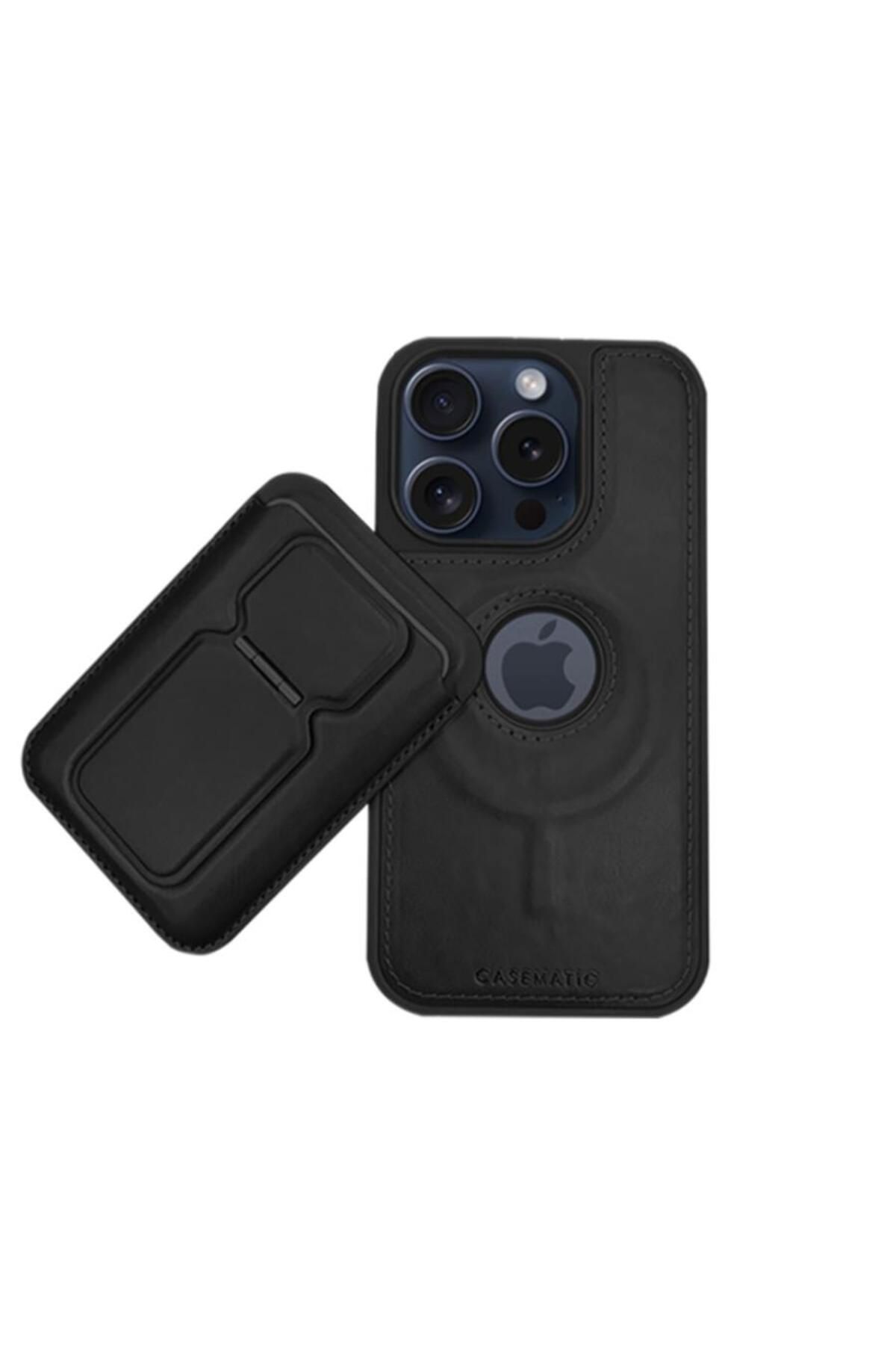 DESİNGSHOP Magnetic Luxury Case + Mıknatıslı Cüzdan Apple iPhone 14 Pro Max Siyah