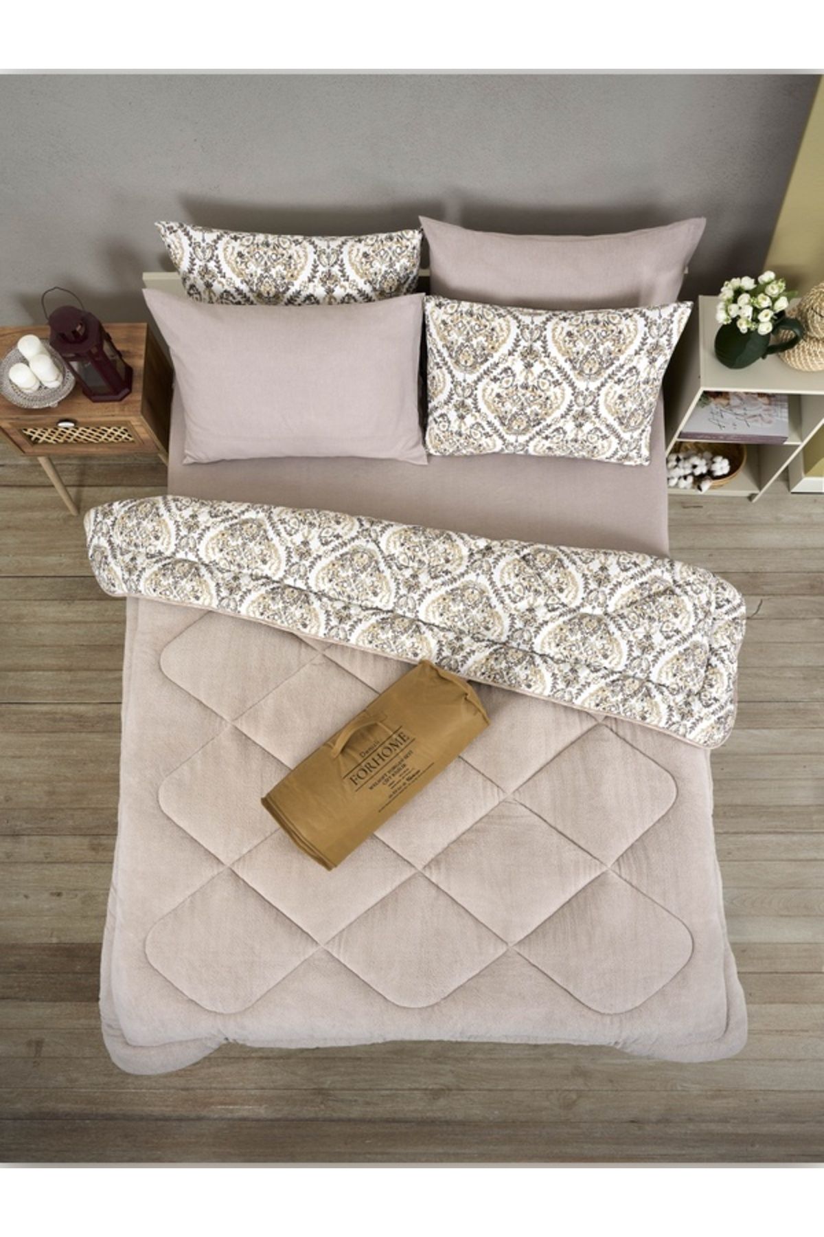 Sudemhome-Double Welsoft Sleeping Set Double Sided Wellsoft Fluffy Fleece Quilt and Battal Fitted Sheet 6