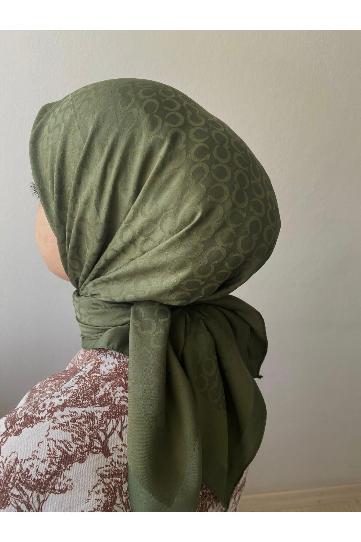 MODA Yeşil Jakarlı Eşarp
