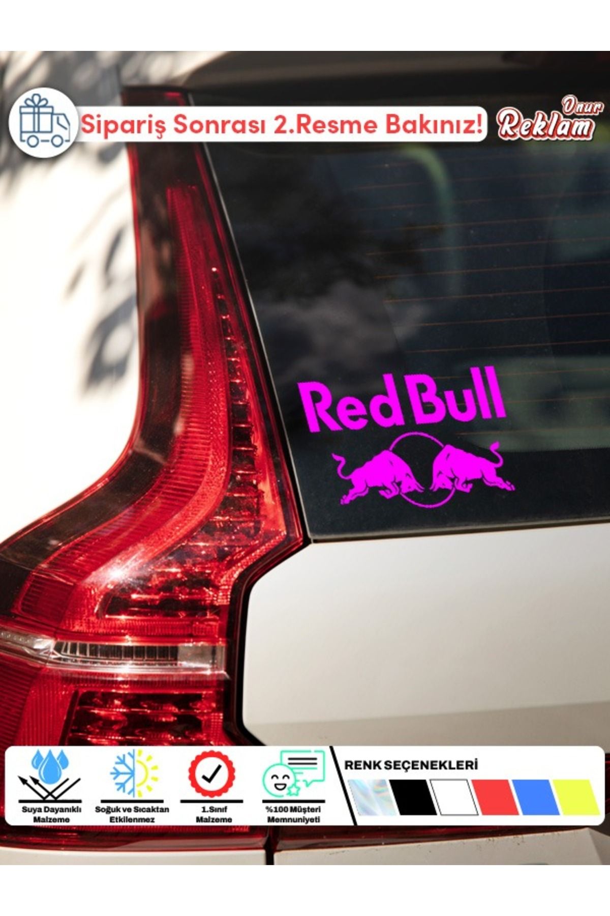 Onur Reklam Red Bull Logolu Araç Sticker – Spor Temalı, Suya Dayanıklı 15x22 cm