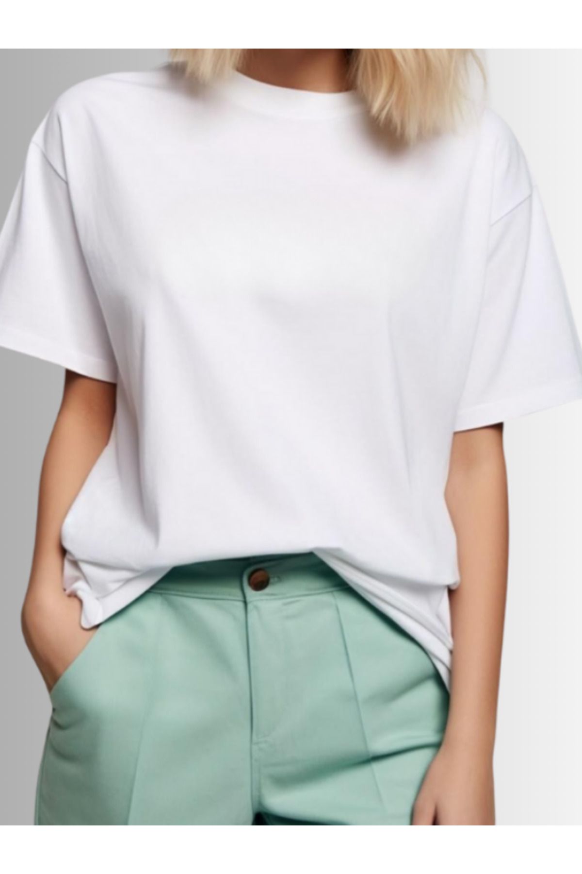 Dearens Beyaz Relaxed Fit Tişört – Unisex Basic %100 Pamuk Rahat Kalıp