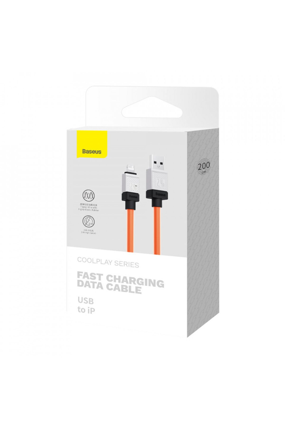 Baseus-USB to Lightning Fast Charging Data Cable, 2.4A, 2m - Baseus CoolPlay Series (CAKW000507) - Orange 7