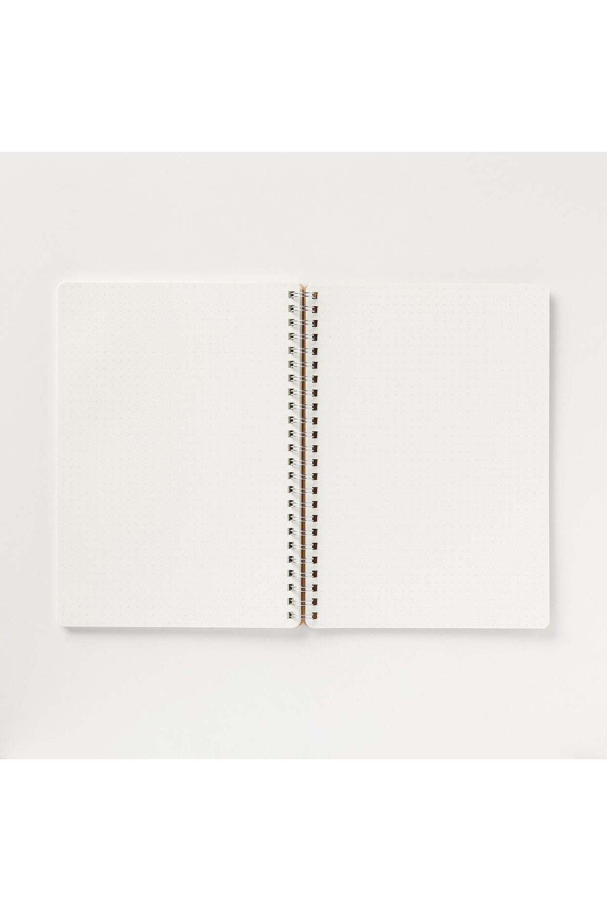 Muji-High-Quality Paper Double Ring Notebook with Dot Grid, 70 Sheets, A5, Beige 3