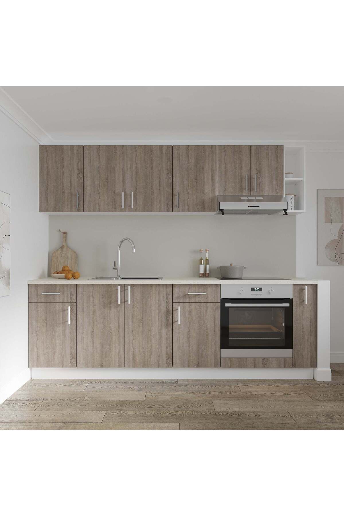 haaus.ro-Corp Masca Chiuveta haaus Karo, 2 Usi, Stejar Sonoma Inchis/Alb, 80 x 50 x 80 cm 5