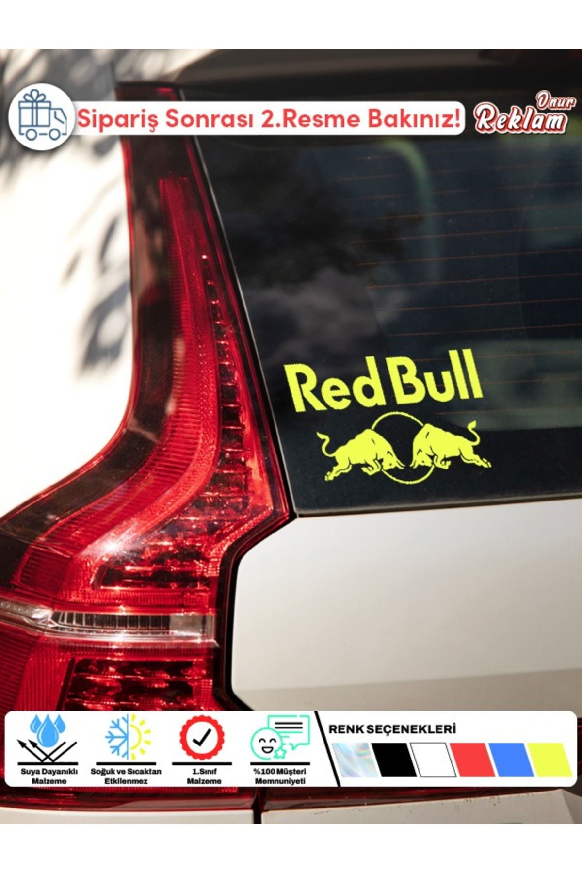 Onur Reklam Red Bull Logolu Araç Sticker – Spor Temalı, Suya Dayanıklı 15x22 cm