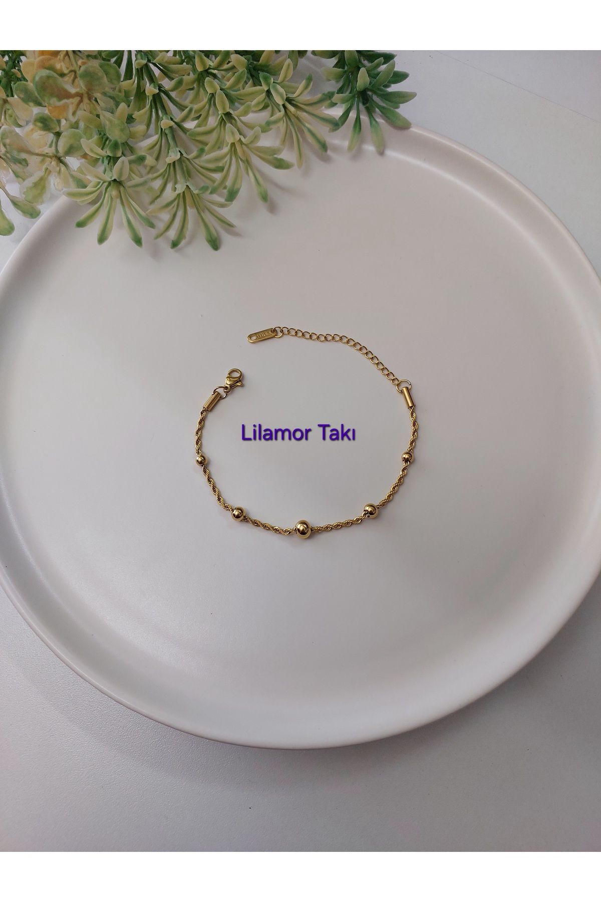 Lilamor Çelik Burgu Top Zincir Bileklik