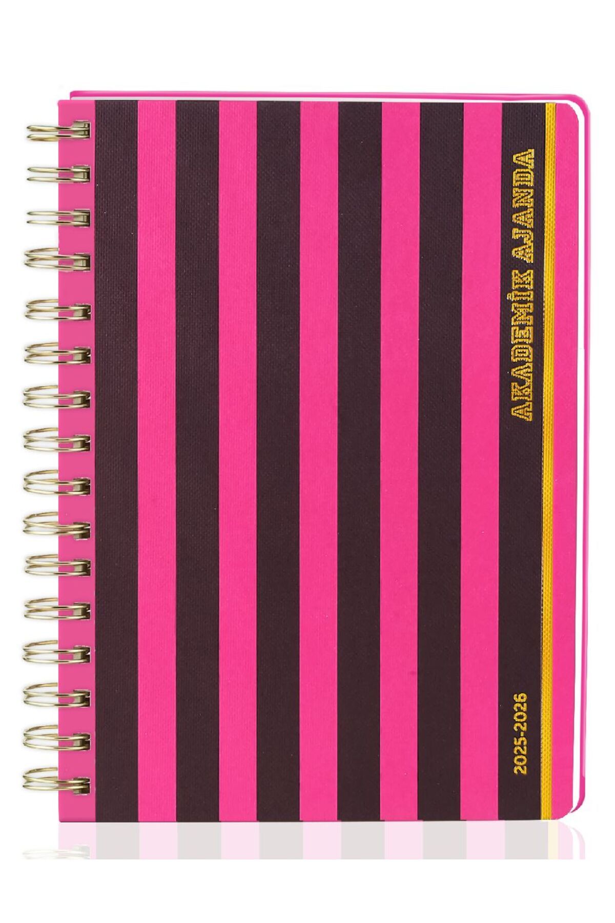 Victoria's Journals Akademik Ajanda-2025–2026 | A5 | Spiralli | Ayraçlı | Premium 100 gr. | Stripes&Power