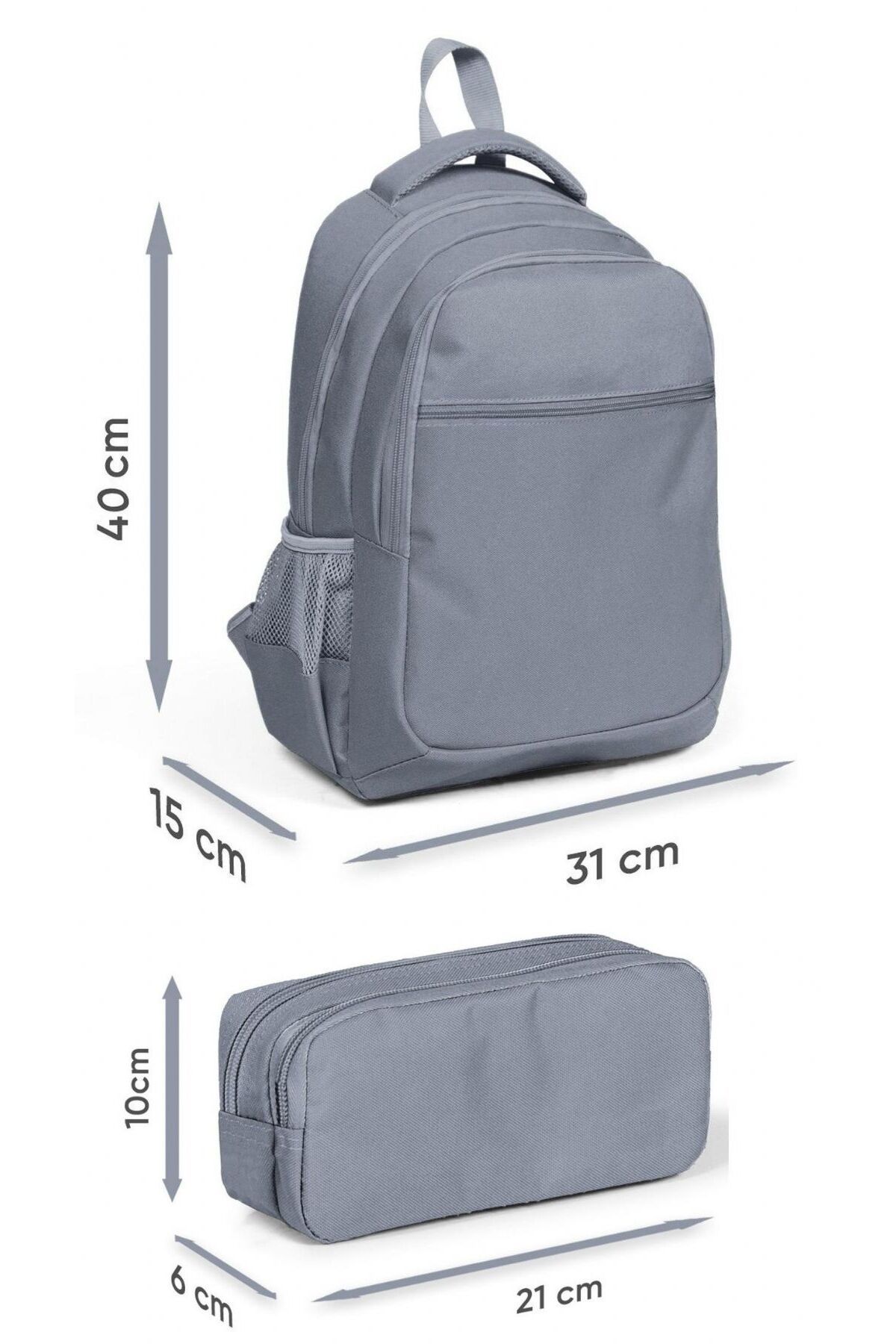 Coral High-Three Compartment Primary School Backpack and Two Compartment Pen Holder - Men - Red Green Watermelon 3