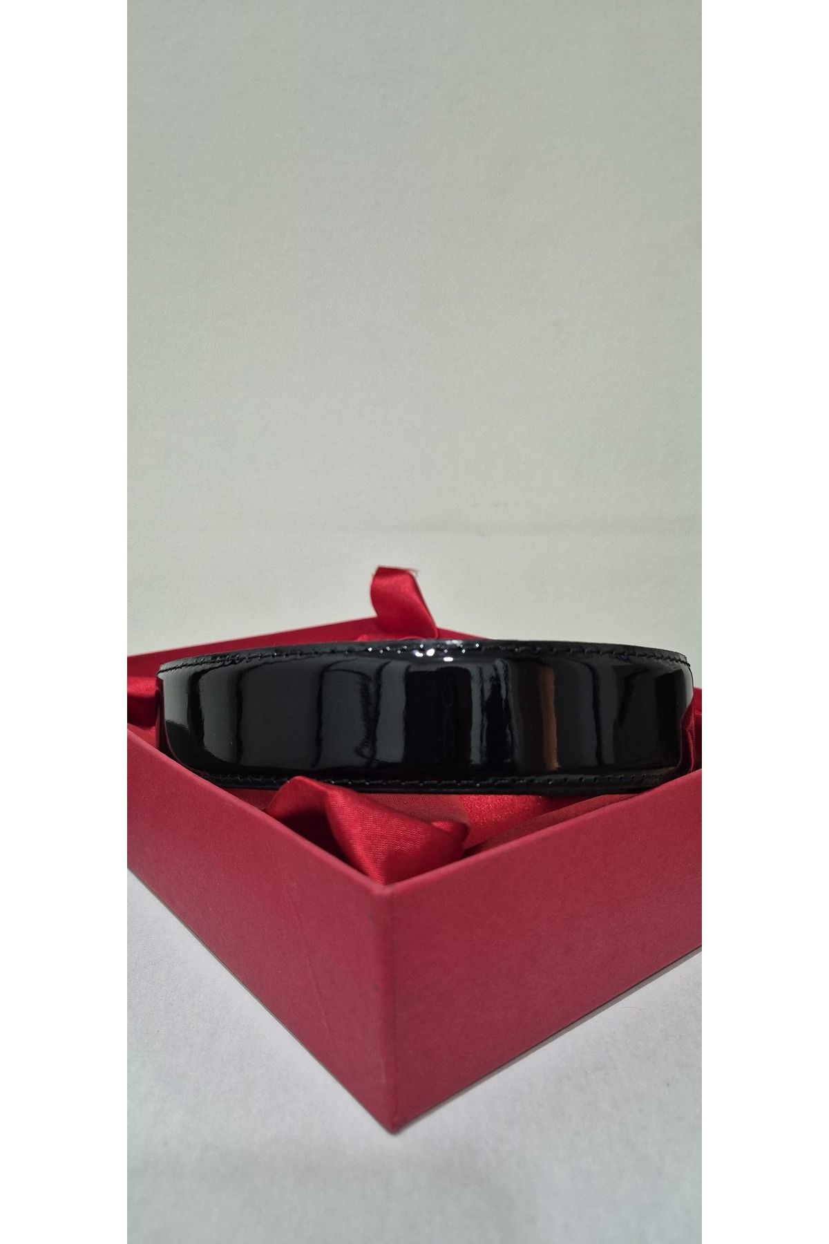 Art Leather Noble Line Glossy Black Klasik Rugan Deri Erkek Kemeri