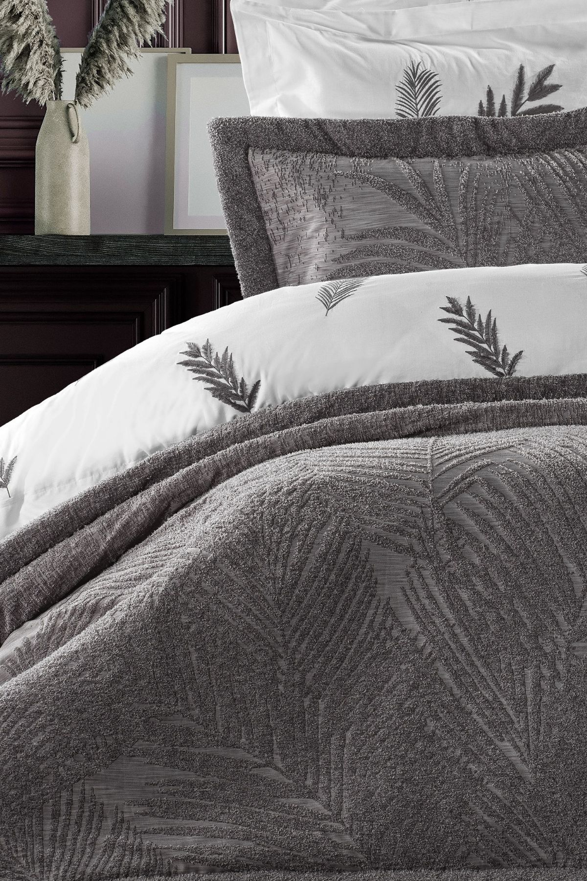 ZEBRACASA-Palmira Bed Set / Anthracite 4